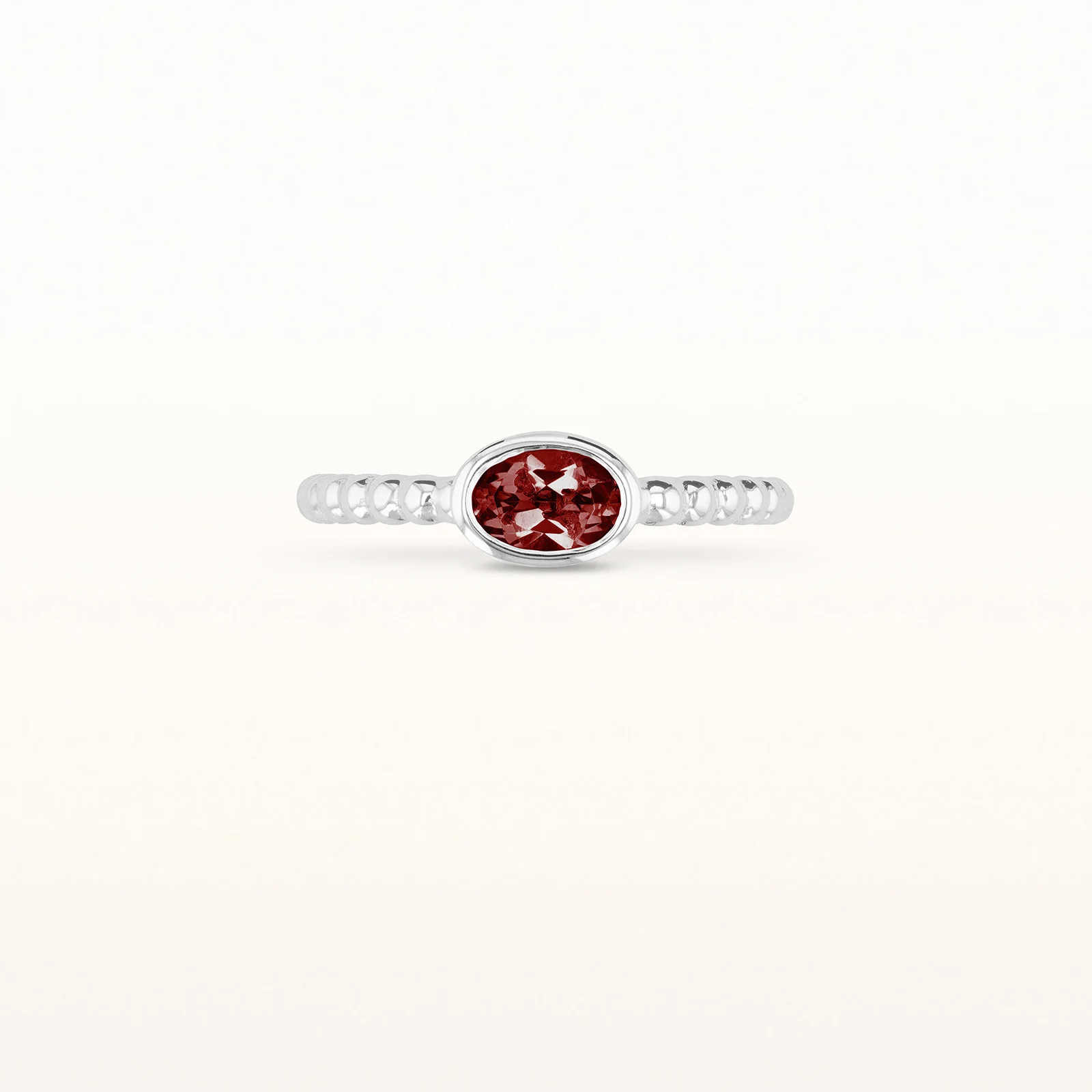 6 x 4 mm Oval Gemstone or Diamond Stackable Beaded Ring in 925 Sterling Silver - Image 11