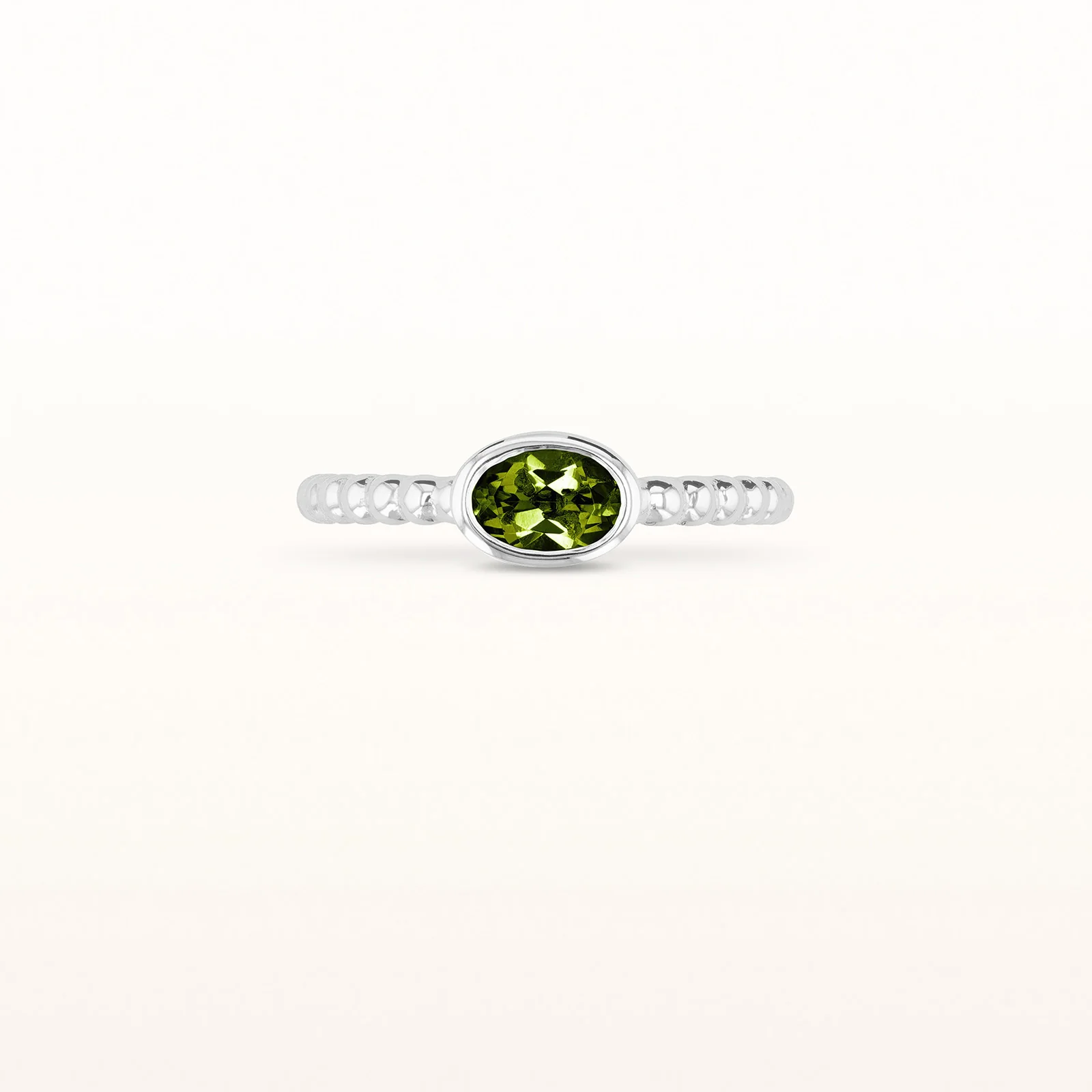 6 x 4 mm Oval Gemstone or Diamond Stackable Beaded Ring in 925 Sterling Silver - Image 12