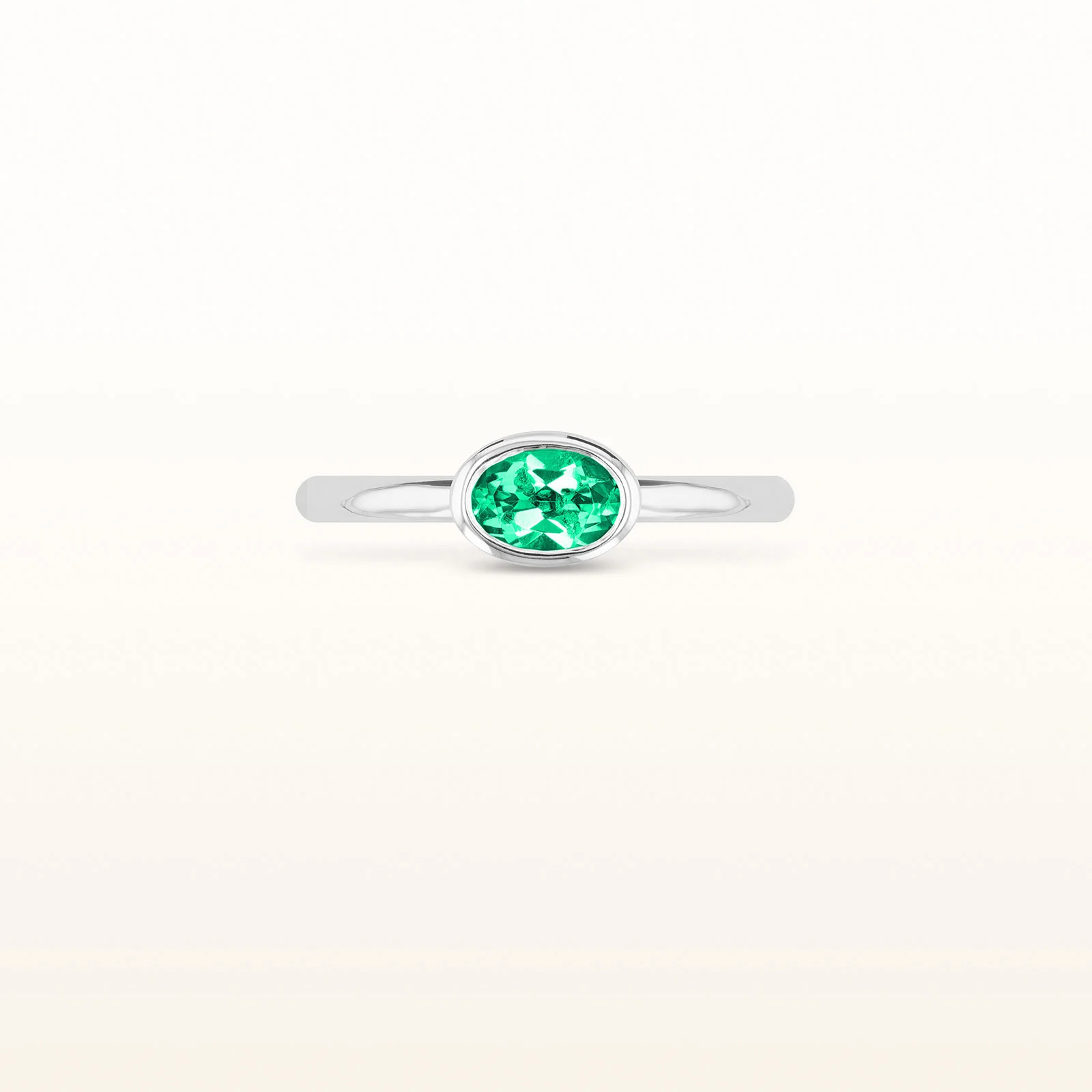 6 x 4 mm Oval Gemstone or Diamond Stackable High Polish Ring in 925 Sterling Silver - Image 10