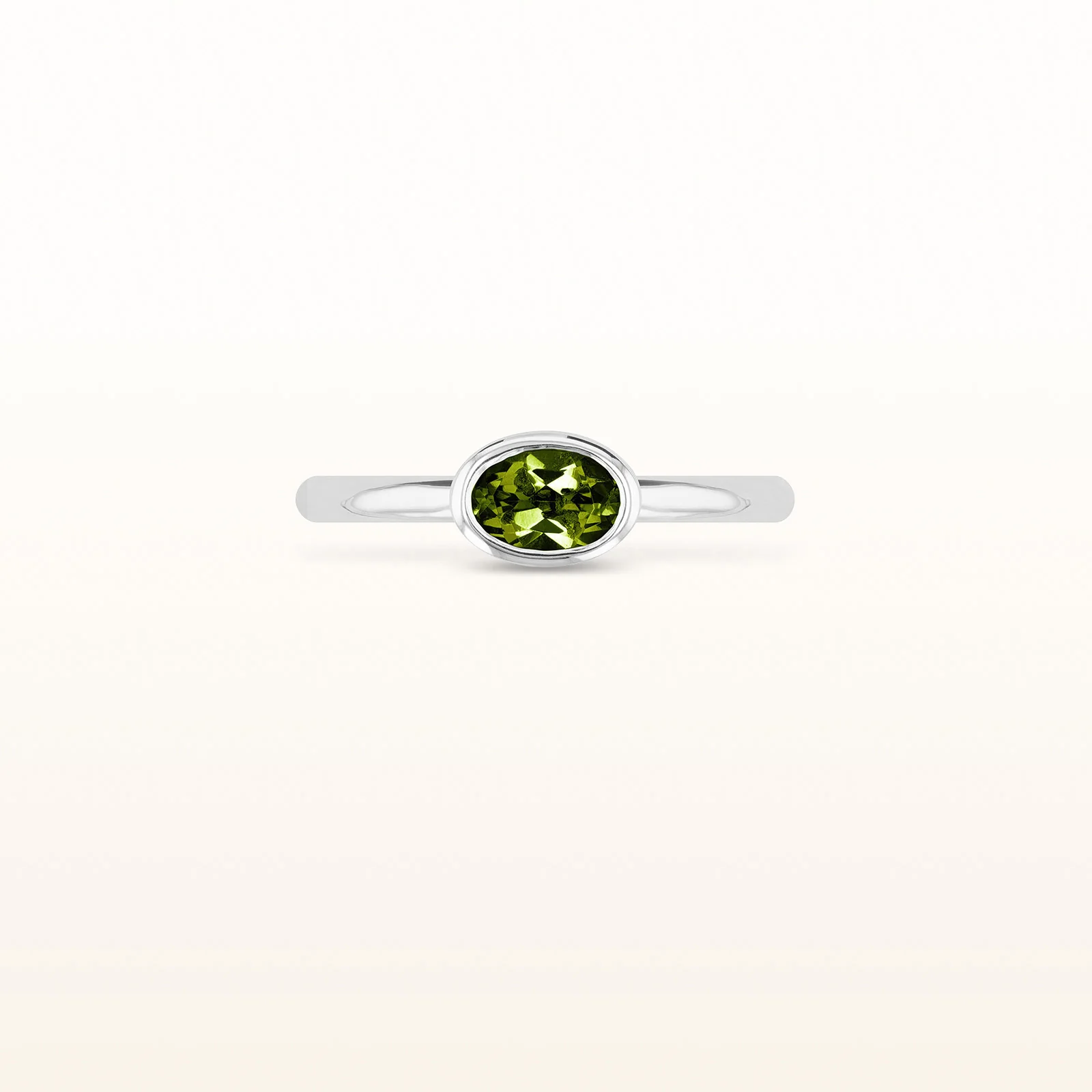 6 x 4 mm Oval Gemstone Stackable High Polish Ring in 14kt White Gold - Image 12