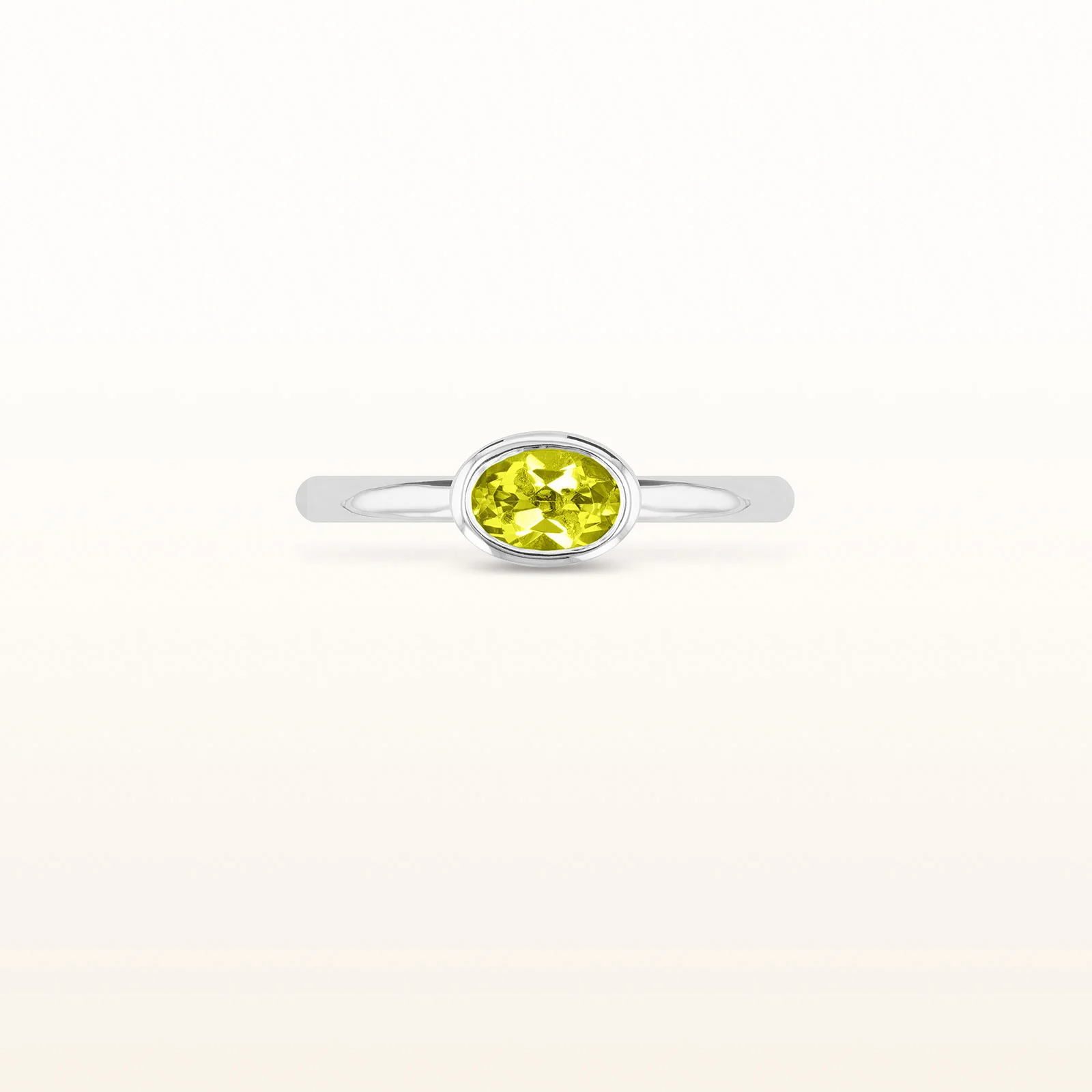 6 x 4 mm Oval Gemstone Stackable High Polish Ring in 14kt White Gold - Image 15