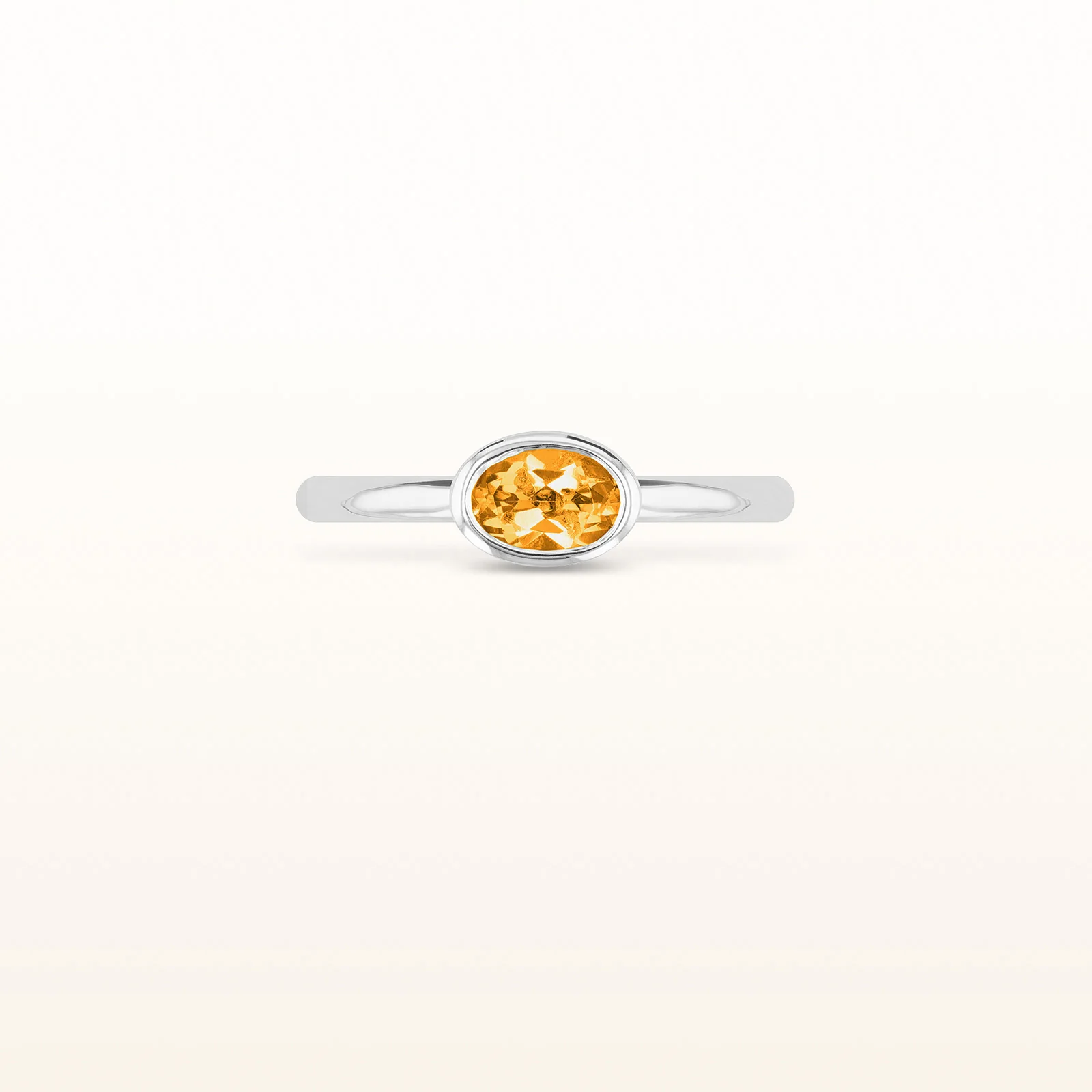 6 x 4 mm Oval Gemstone Stackable High Polish Ring in 14kt White Gold - Image 9