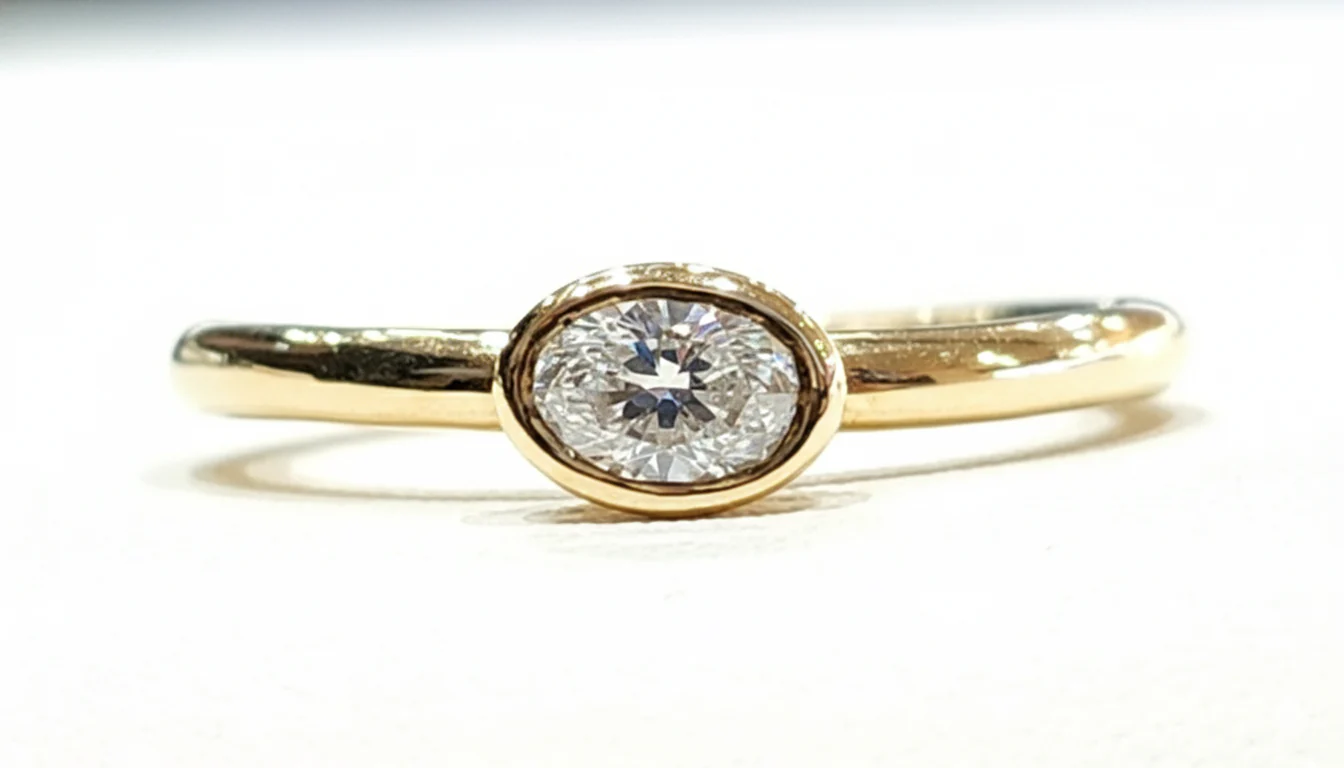 Oval Gemstone Stackable High Polish Ring in 14K Yellow Gold