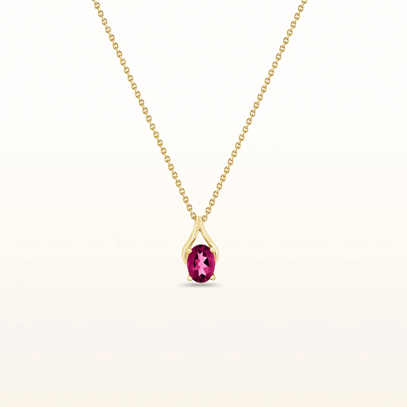 Oval Gemstone Wishbone Pendant in 14kt Yellow Gold - Image 32
