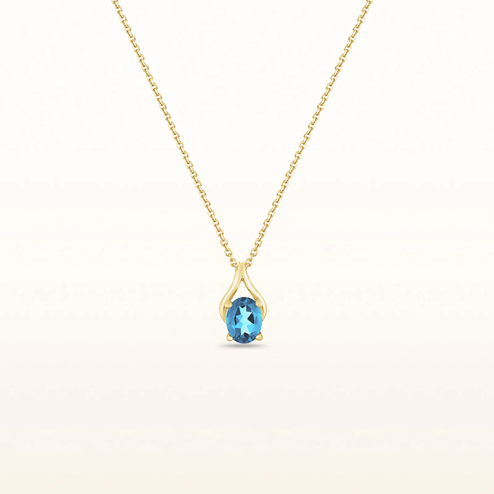Oval Gemstone Wishbone Pendant in 14kt Yellow Gold - Image 39