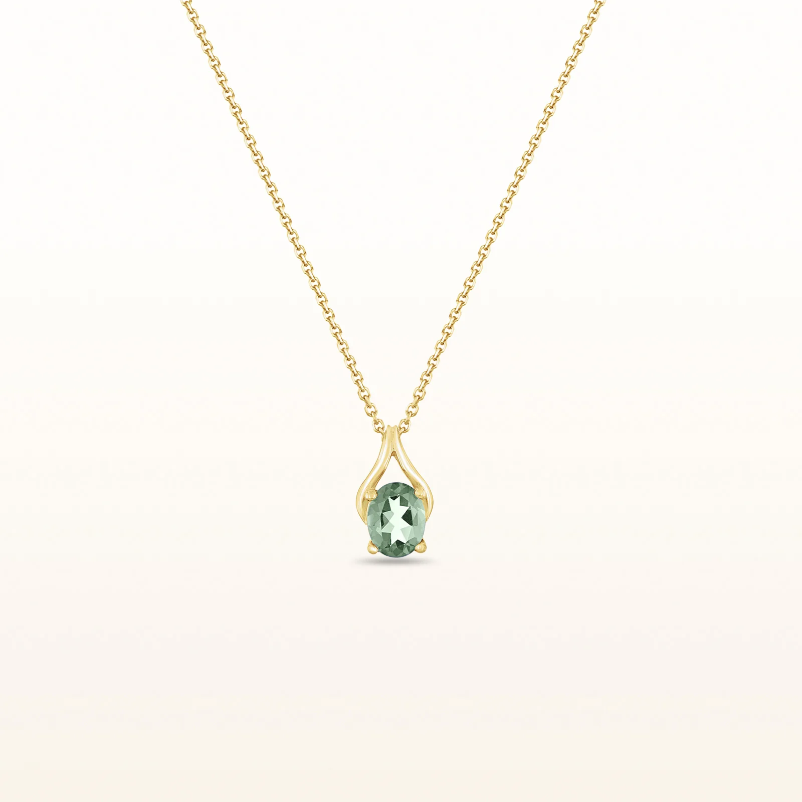 Oval Gemstone Wishbone Pendant in 14kt Yellow Gold - Image 48