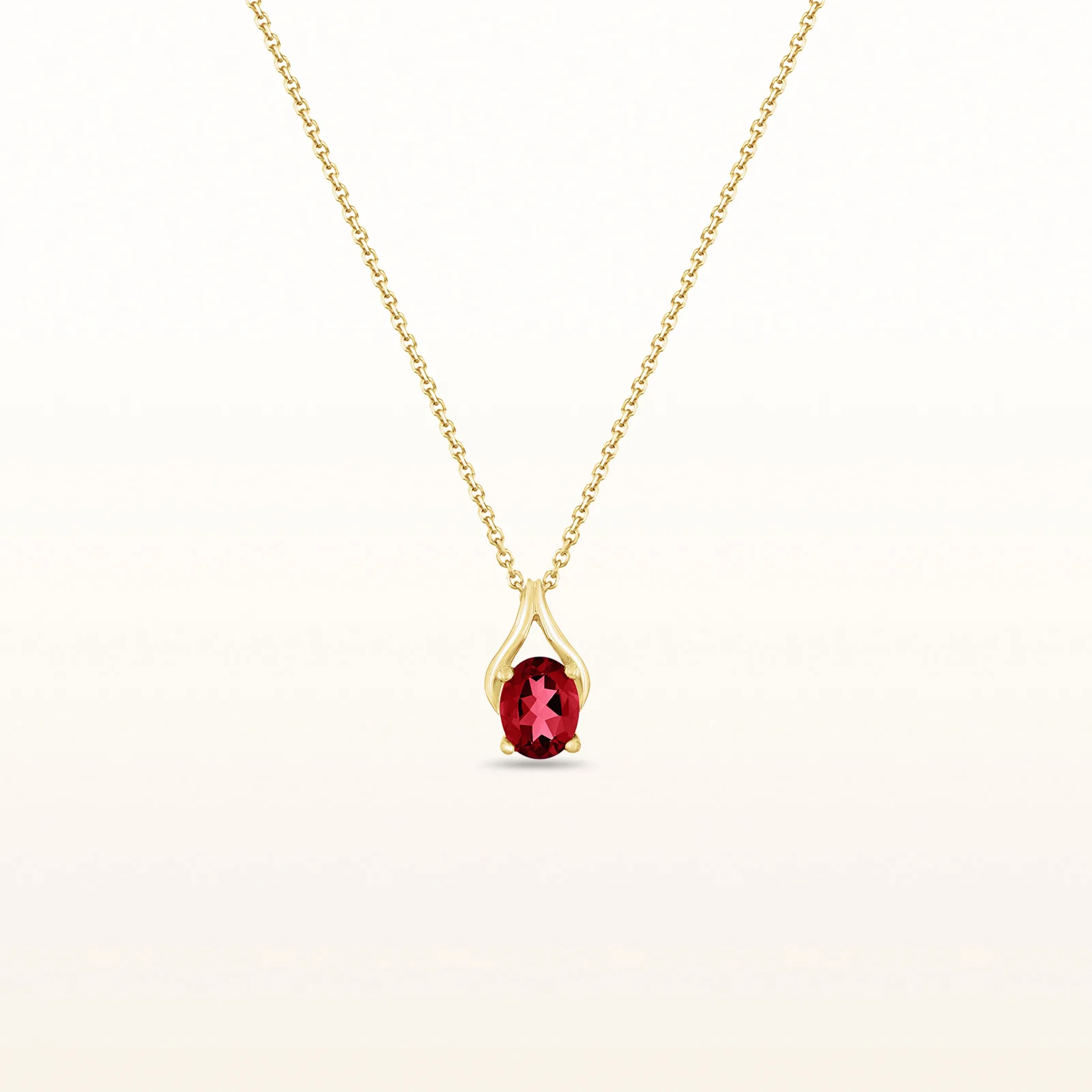 Oval Gemstone Wishbone Pendant in 14kt Yellow Gold - Image 50