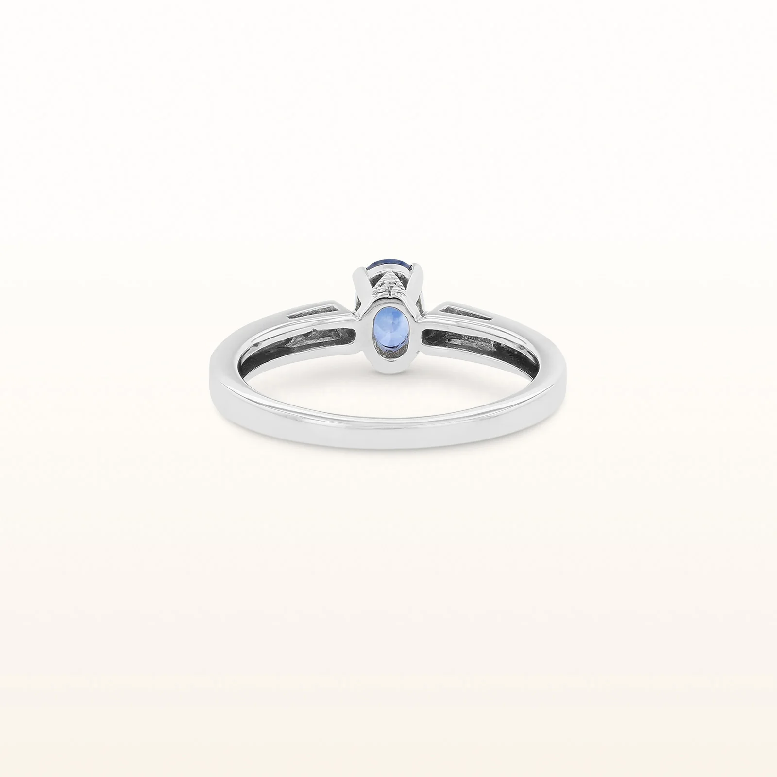Oval Sapphire and Diamond Ring in 14kt White Gold - Image 3