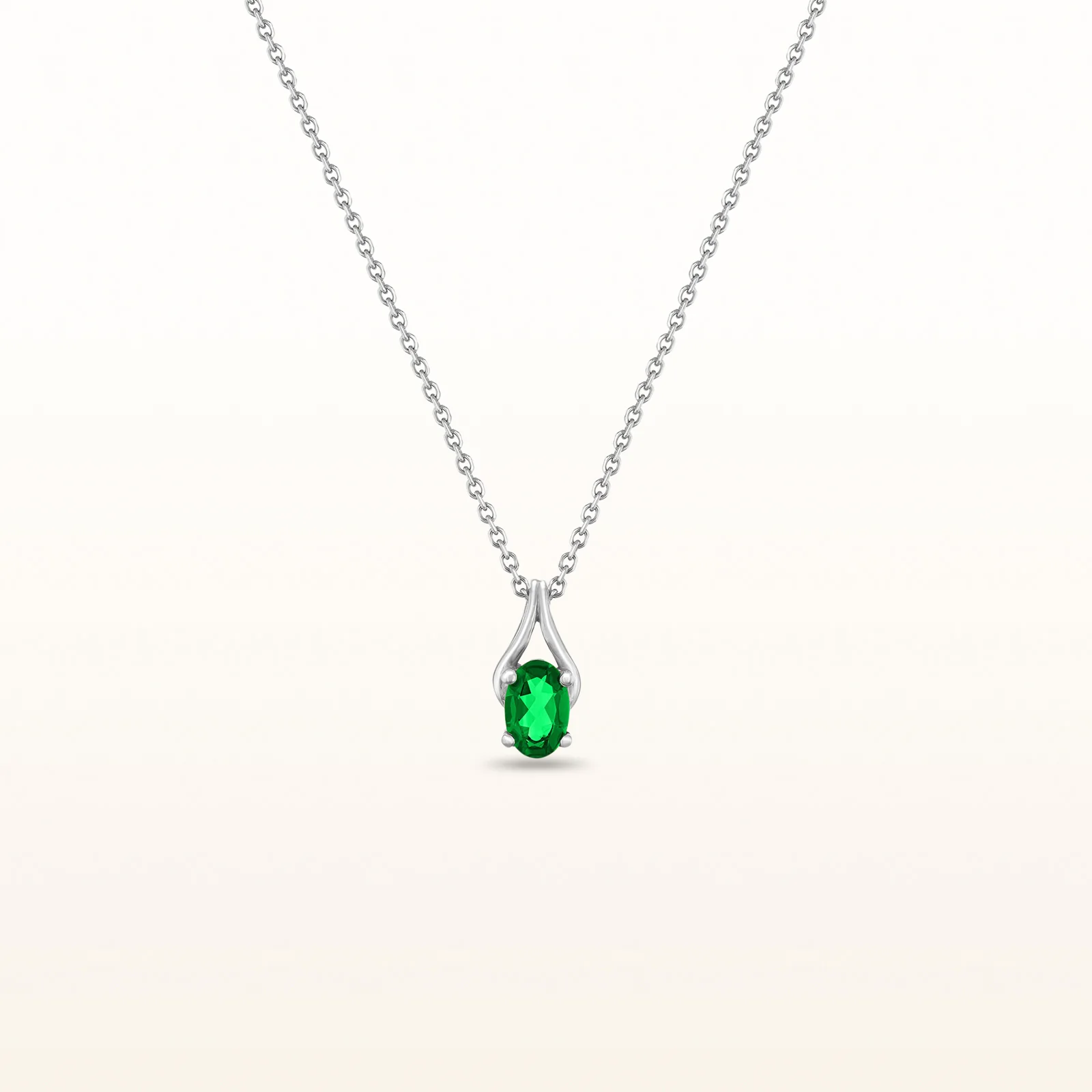 Oval Gemstone Wishbone Pendant in 925 Sterling Silver - Image 22