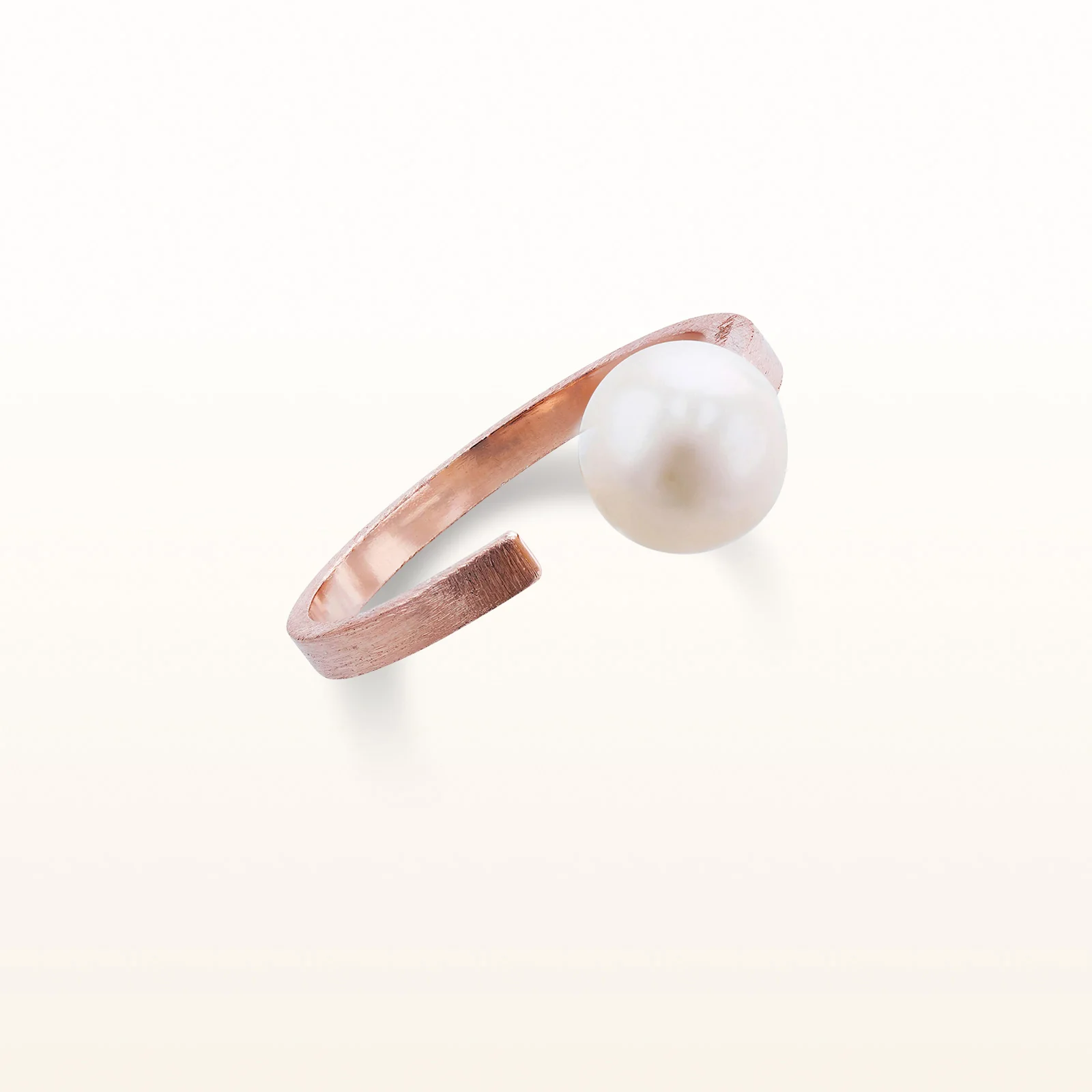 Freshwater Cultured Pearl or Gemstone Bead Open Top Ring in Yellow Gold Plated 925 Sterling Silver - Image 2