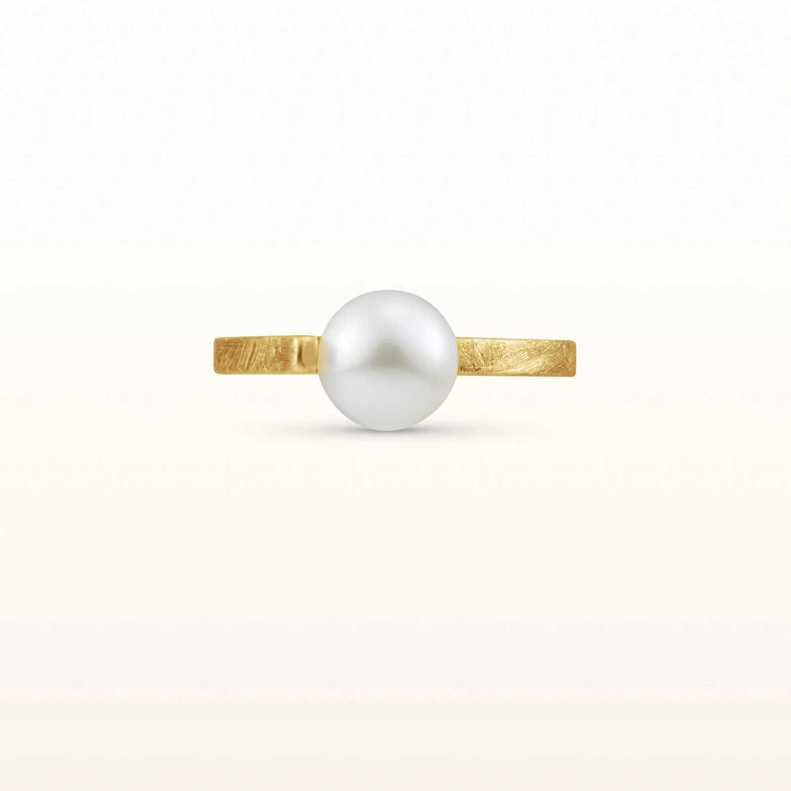 Freshwater Cultured Pearl or Gemstone Bead Point Ring in Yellow Gold Plated 925 Sterling Silver