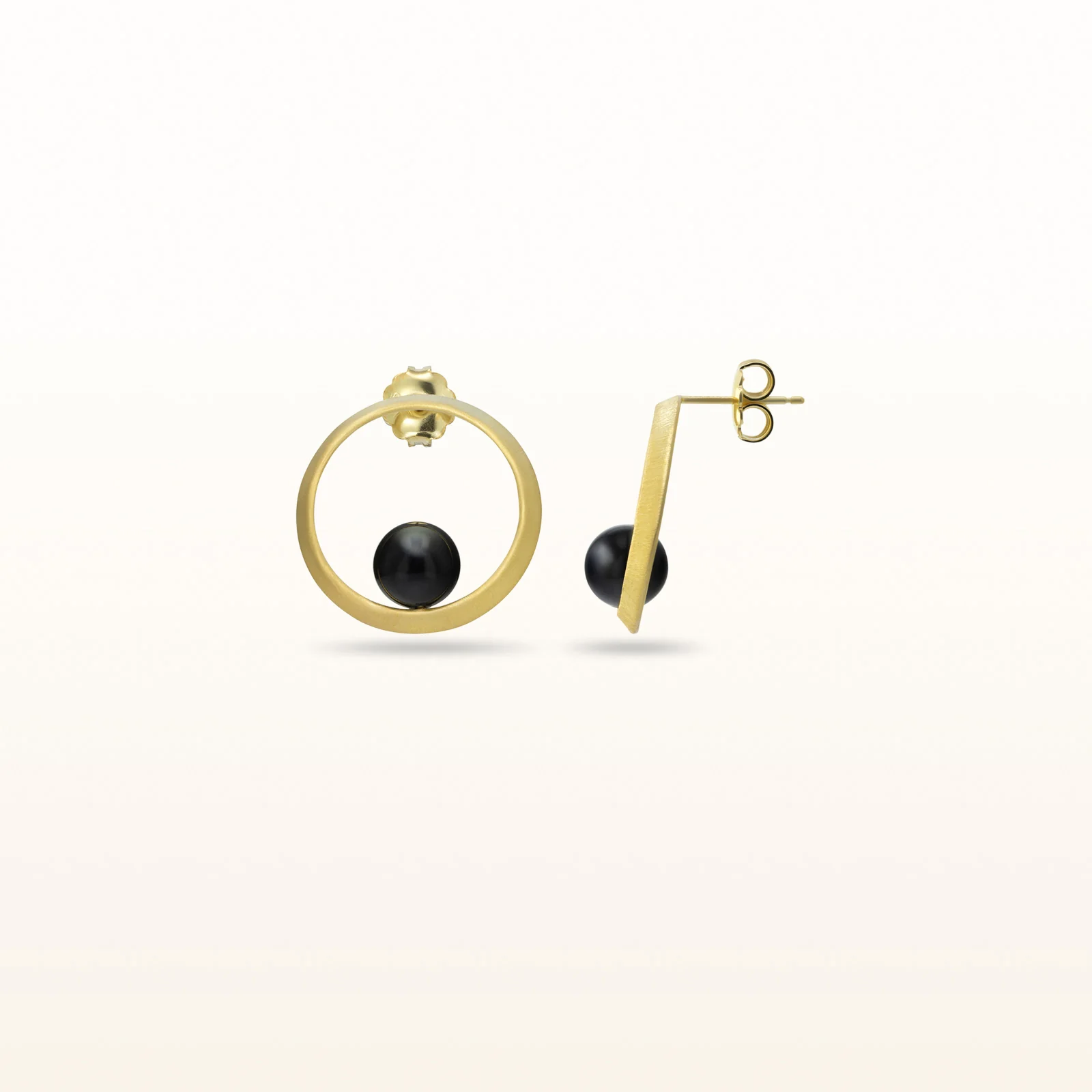 Pearl or Gemstone Circle Earrings in 925 Sterling Silver