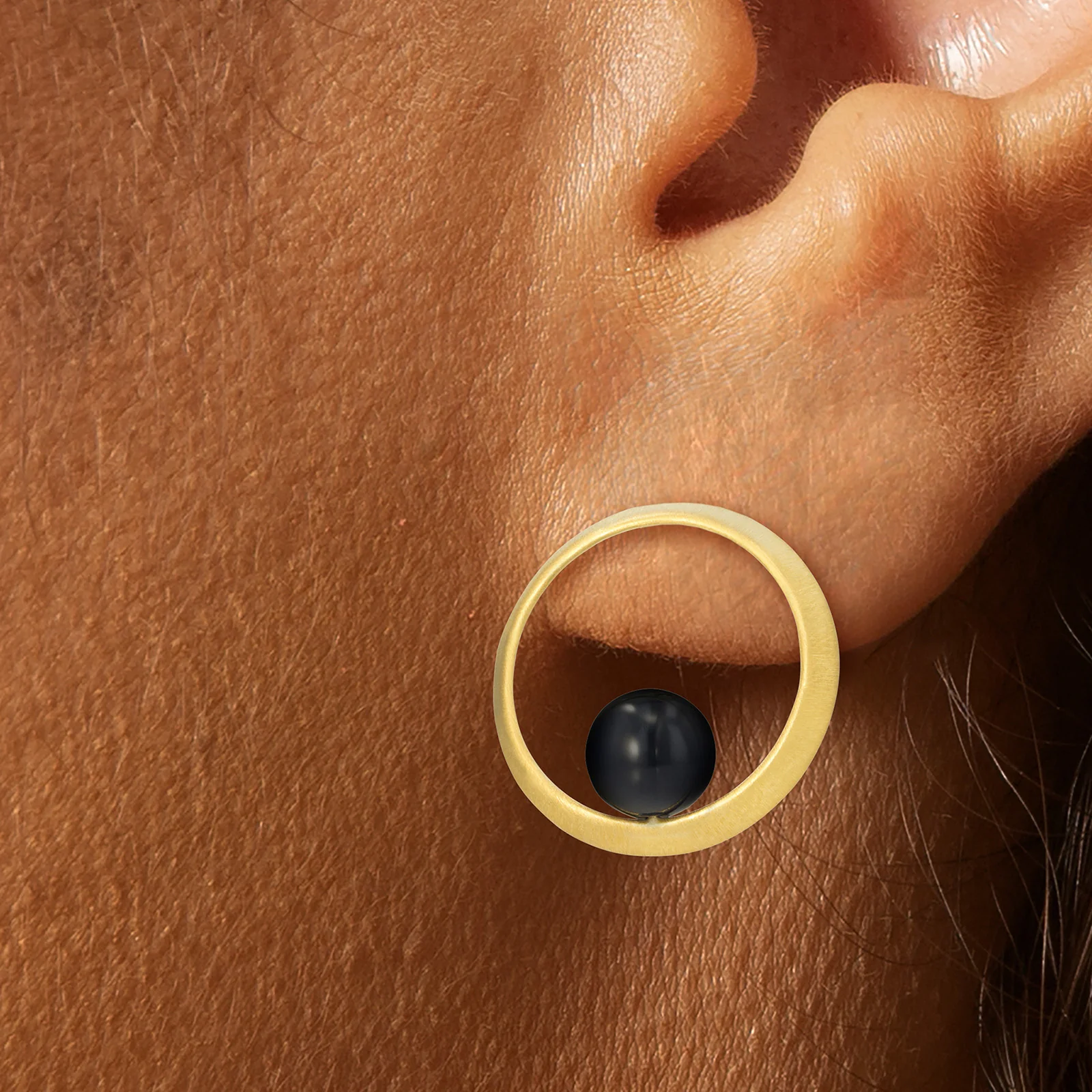 Pearl or Gemstone Circle Earrings in 925 Sterling Silver - Image 3