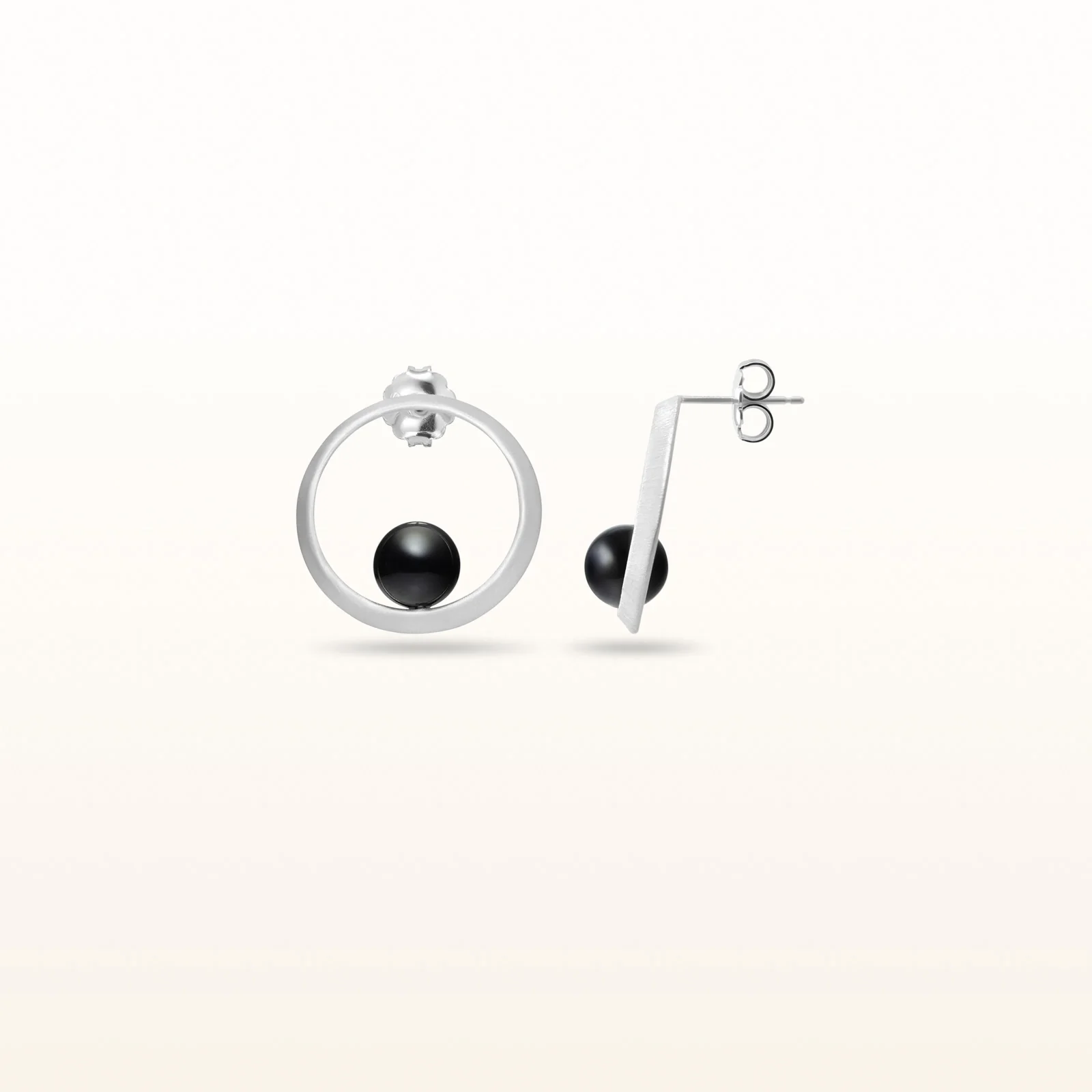 Pearl or Gemstone Circle Earrings in 925 Sterling Silver - Image 6