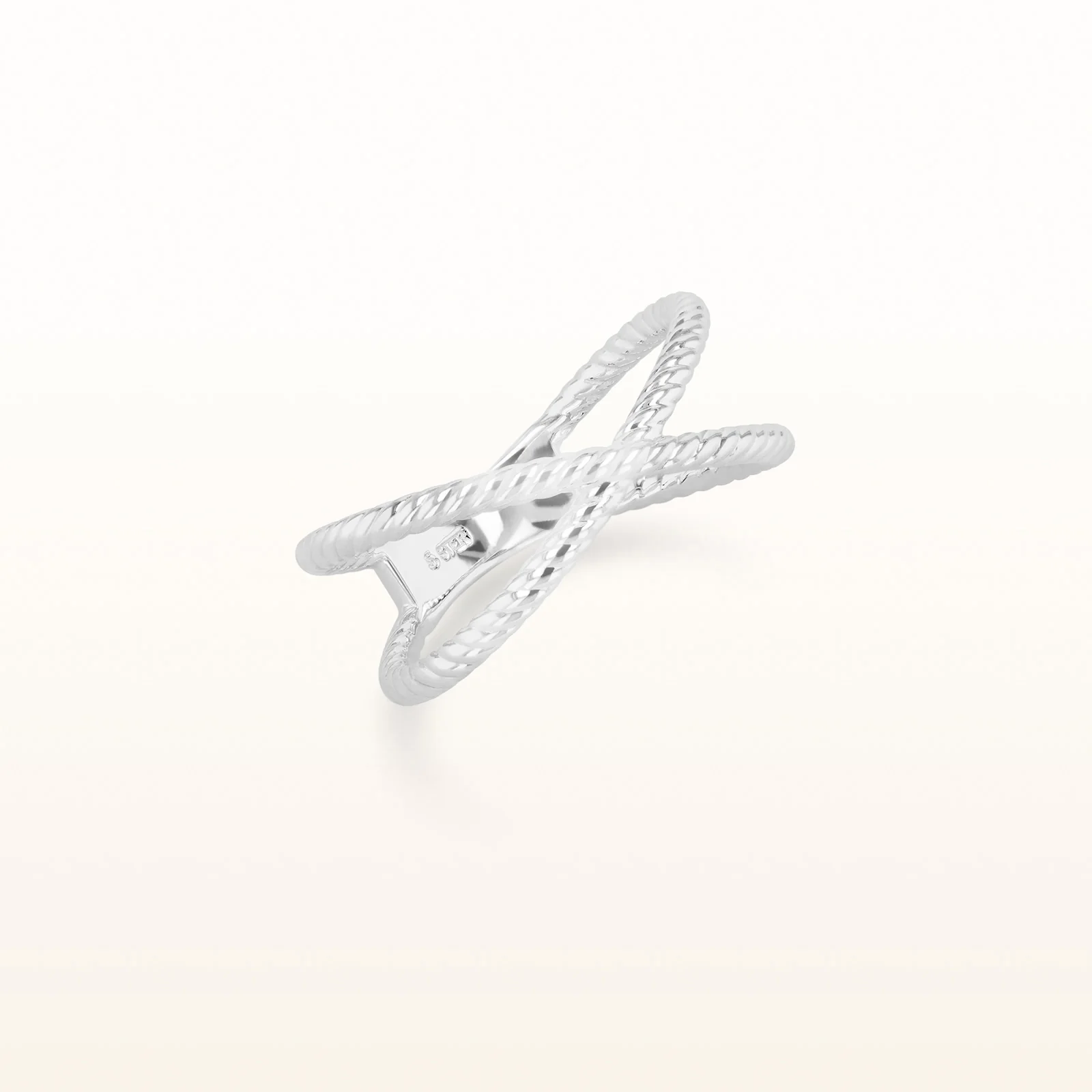 Rope Style Criss-Cross Ring in 925 Sterling Silver - Image 2