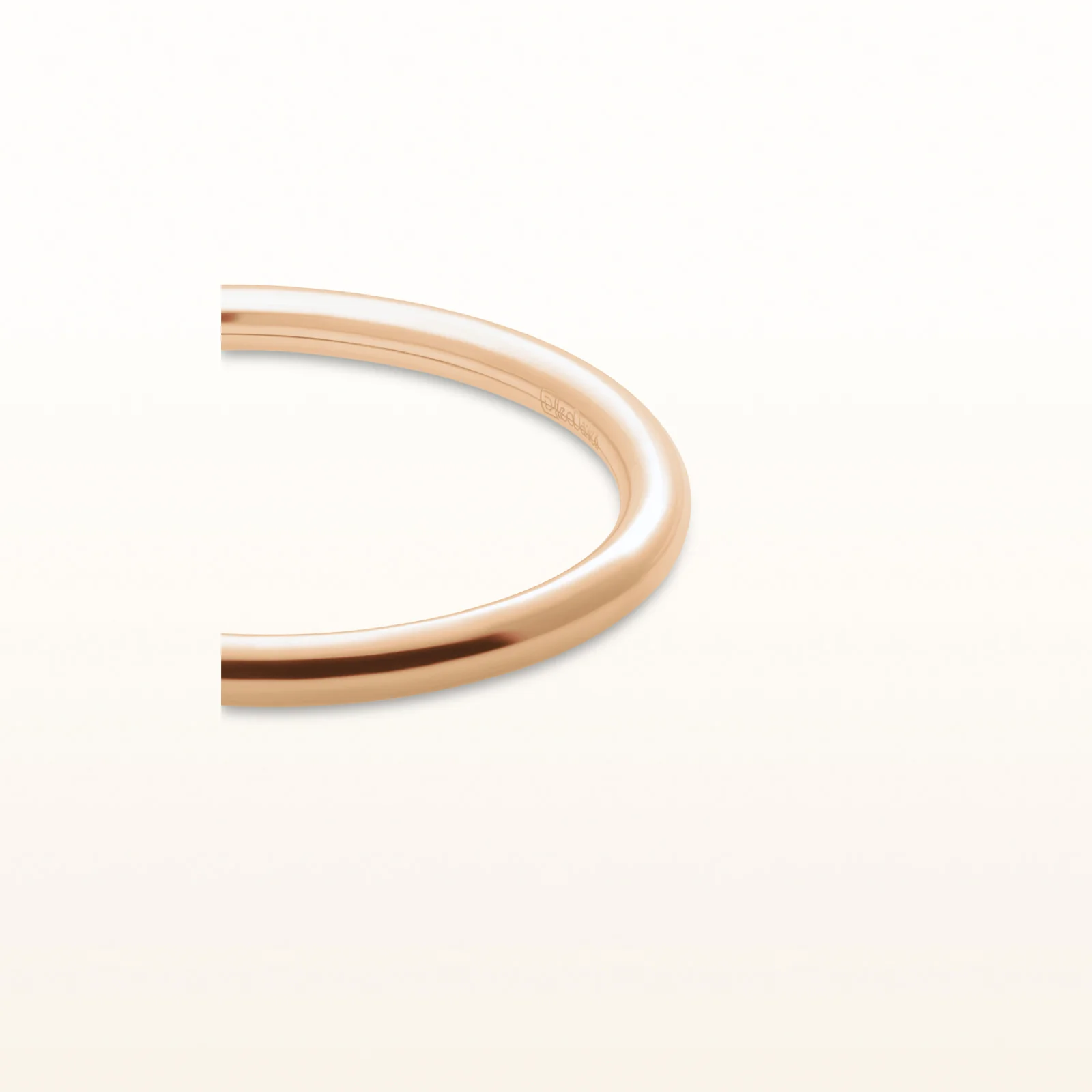 Rose Gold Plated 925 Sterling Silver High Polish Bangle Bracelet - Image 2