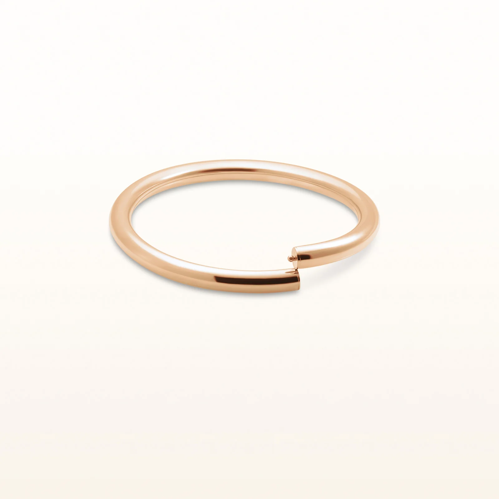 Rose Gold Plated 925 Sterling Silver High Polish Bangle Bracelet - Image 3