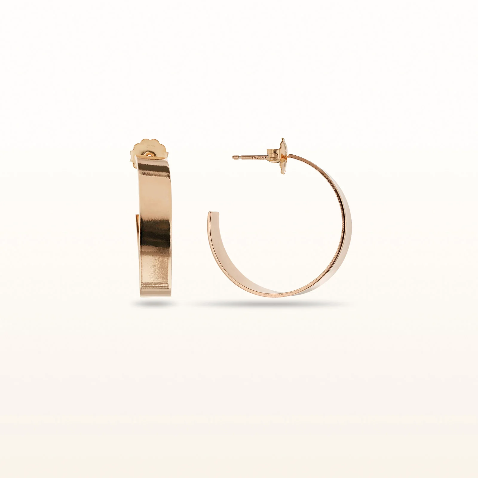 Rose Gold Plated 925 Sterling Silver Hoop Earrings