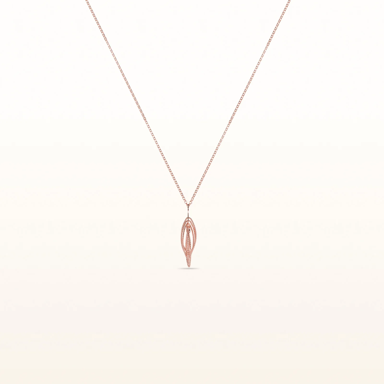 Rose Gold Plated 925 Sterling Silver Marquise Shaped Pendant