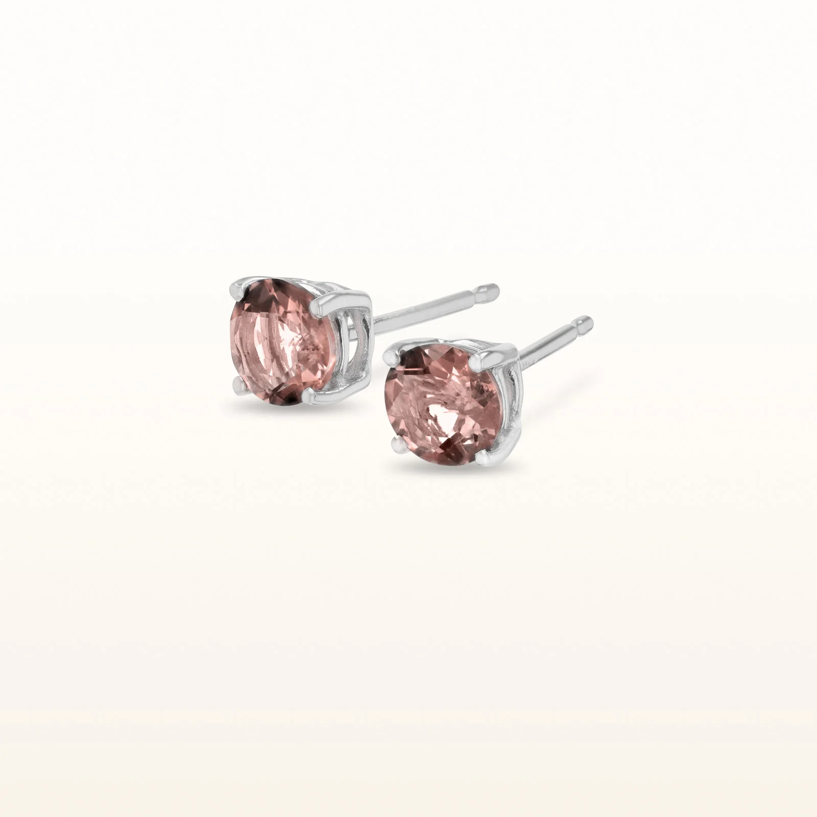 Round Gemstone Stud Earrings in 925 Sterling Silver - Image 14