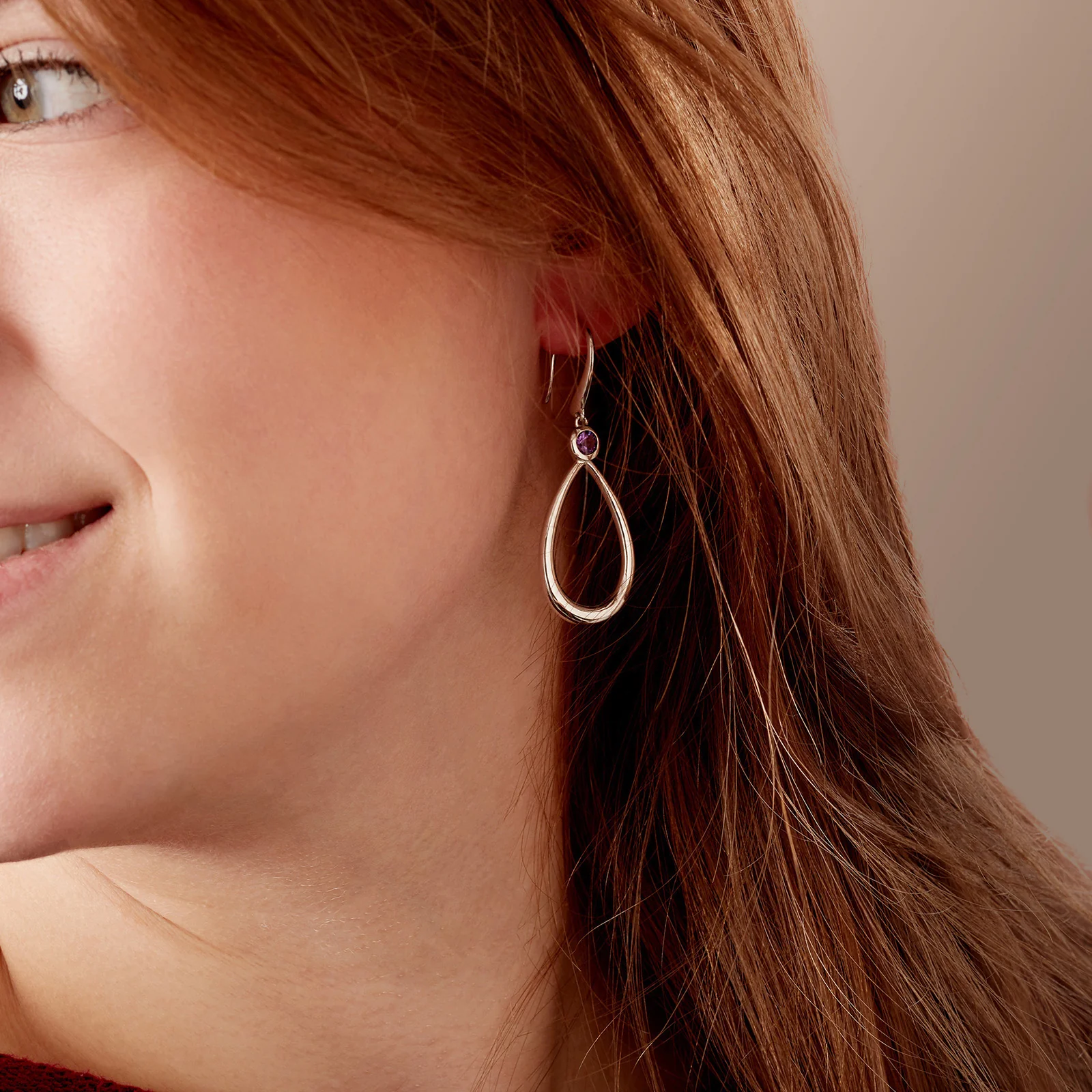 Round Gemstone Teardrop Earrings in 925 Sterling Silver - Image 5