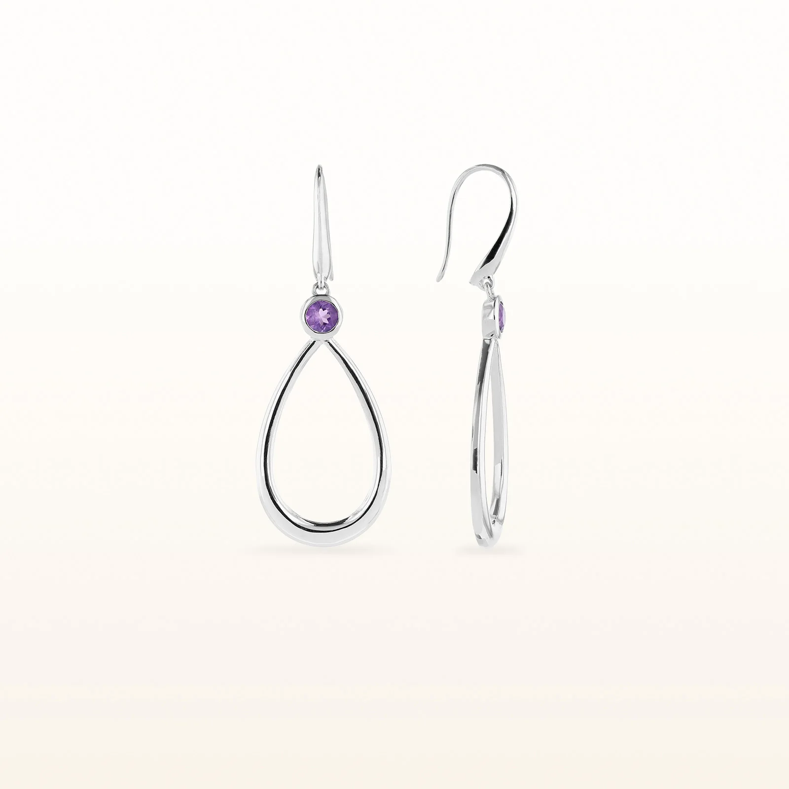 Round Gemstone Teardrop Earrings in 925 Sterling Silver - Image 6