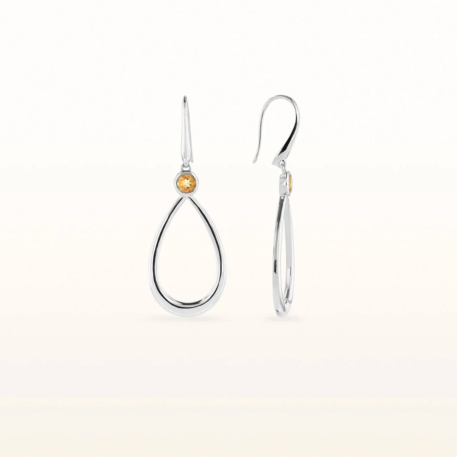 Round Gemstone Teardrop Earrings in 925 Sterling Silver - Image 7