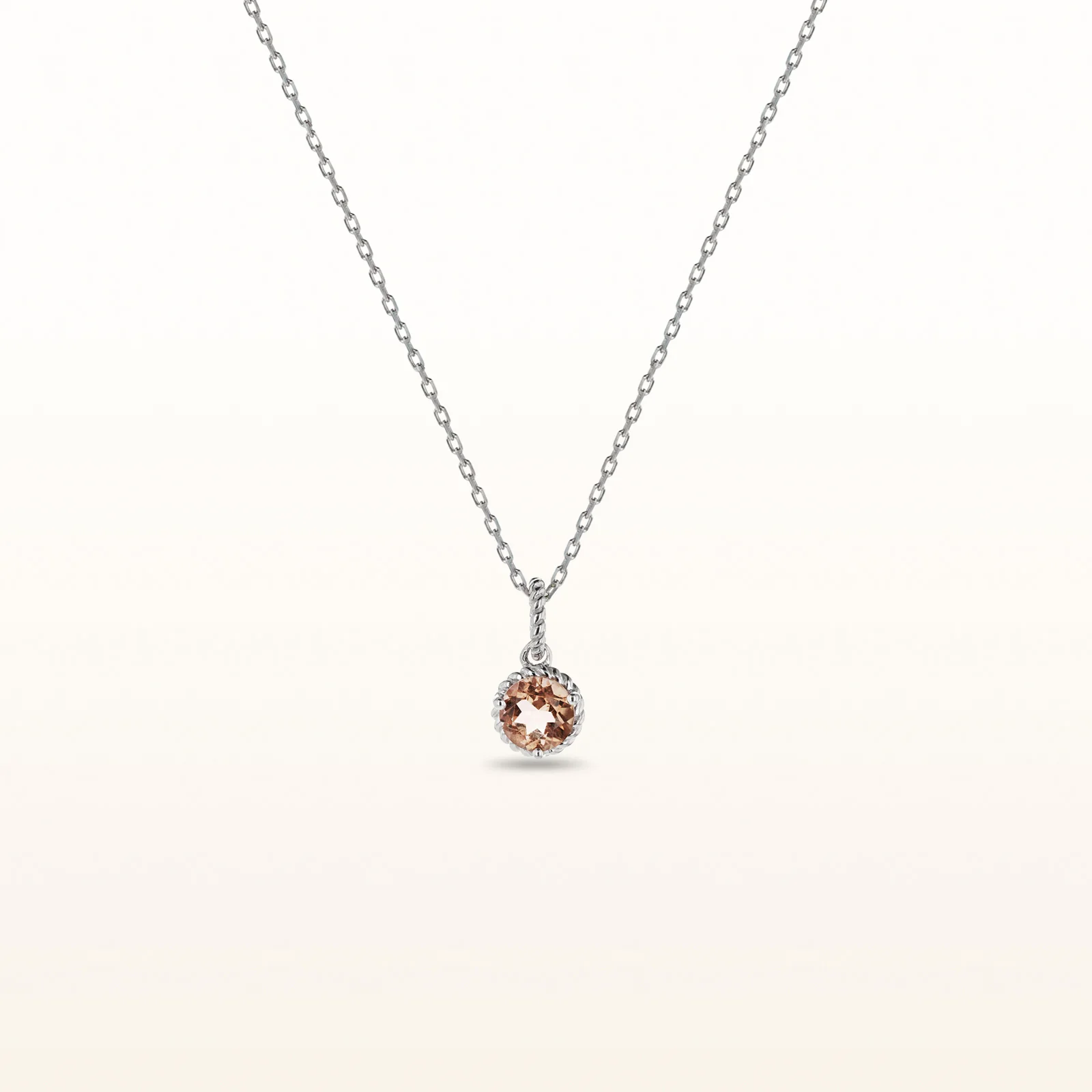 Round Gemstone Cable Style Pendant in 925 Sterling Silver - Image 12