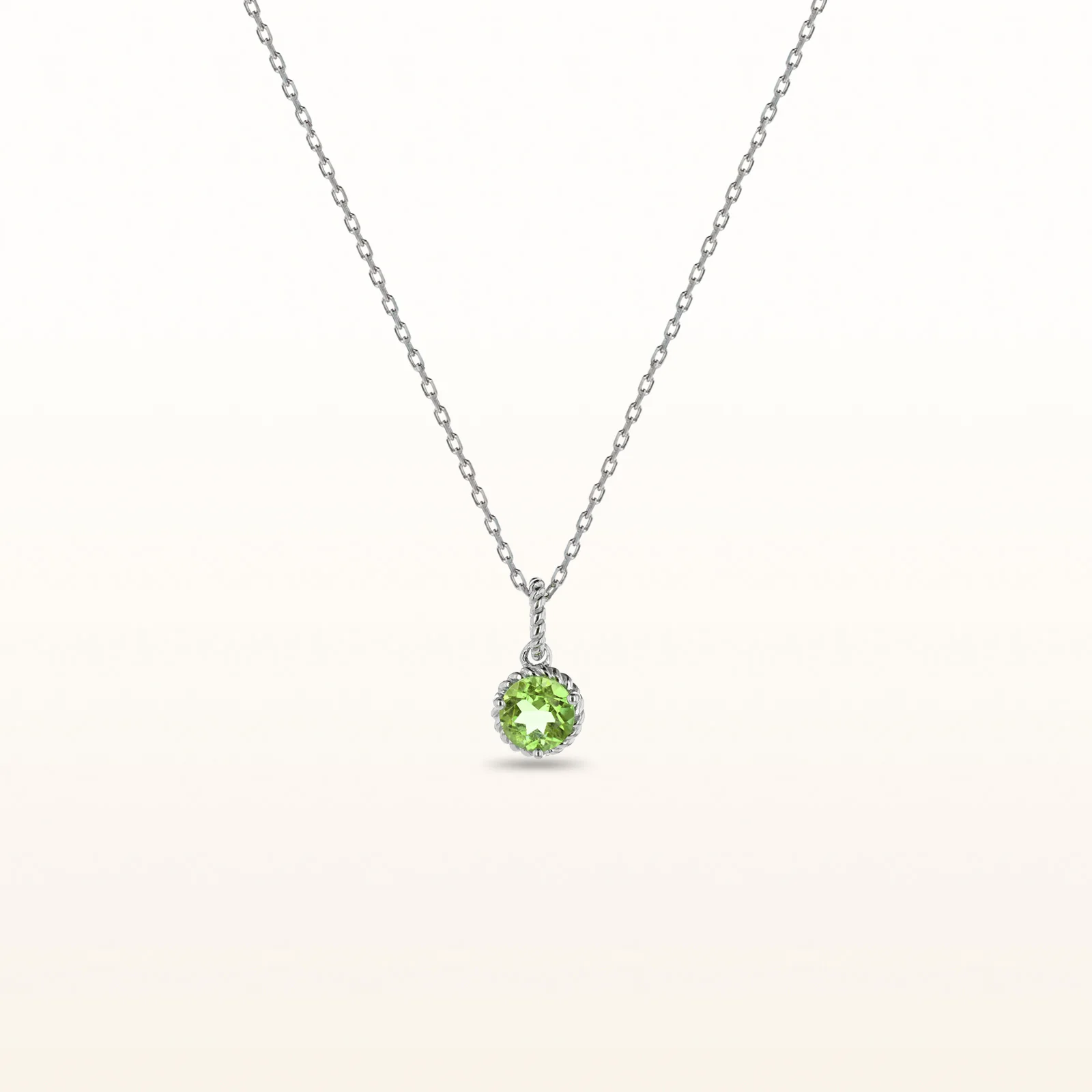 Round Gemstone Cable Style Pendant in 925 Sterling Silver - Image 13
