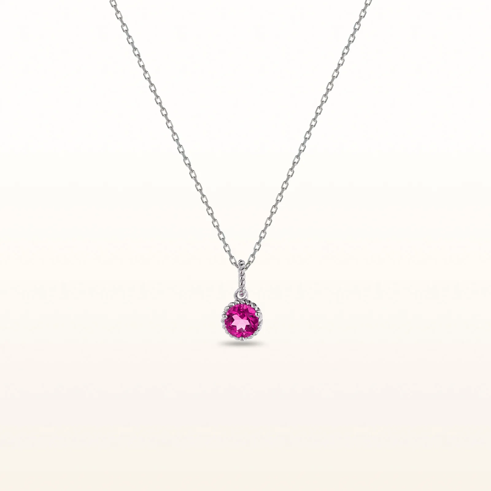 Round Gemstone Cable Style Pendant in 925 Sterling Silver - Image 14