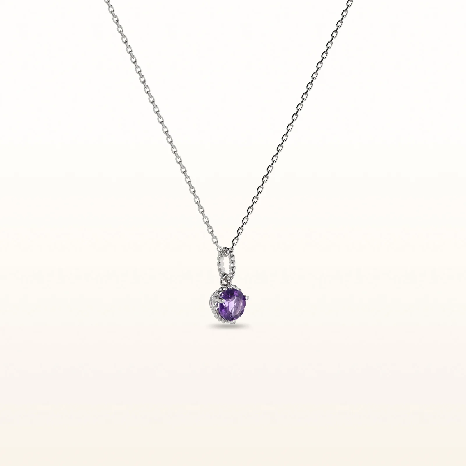 Round Gemstone Cable Style Pendant in 925 Sterling Silver - Image 2