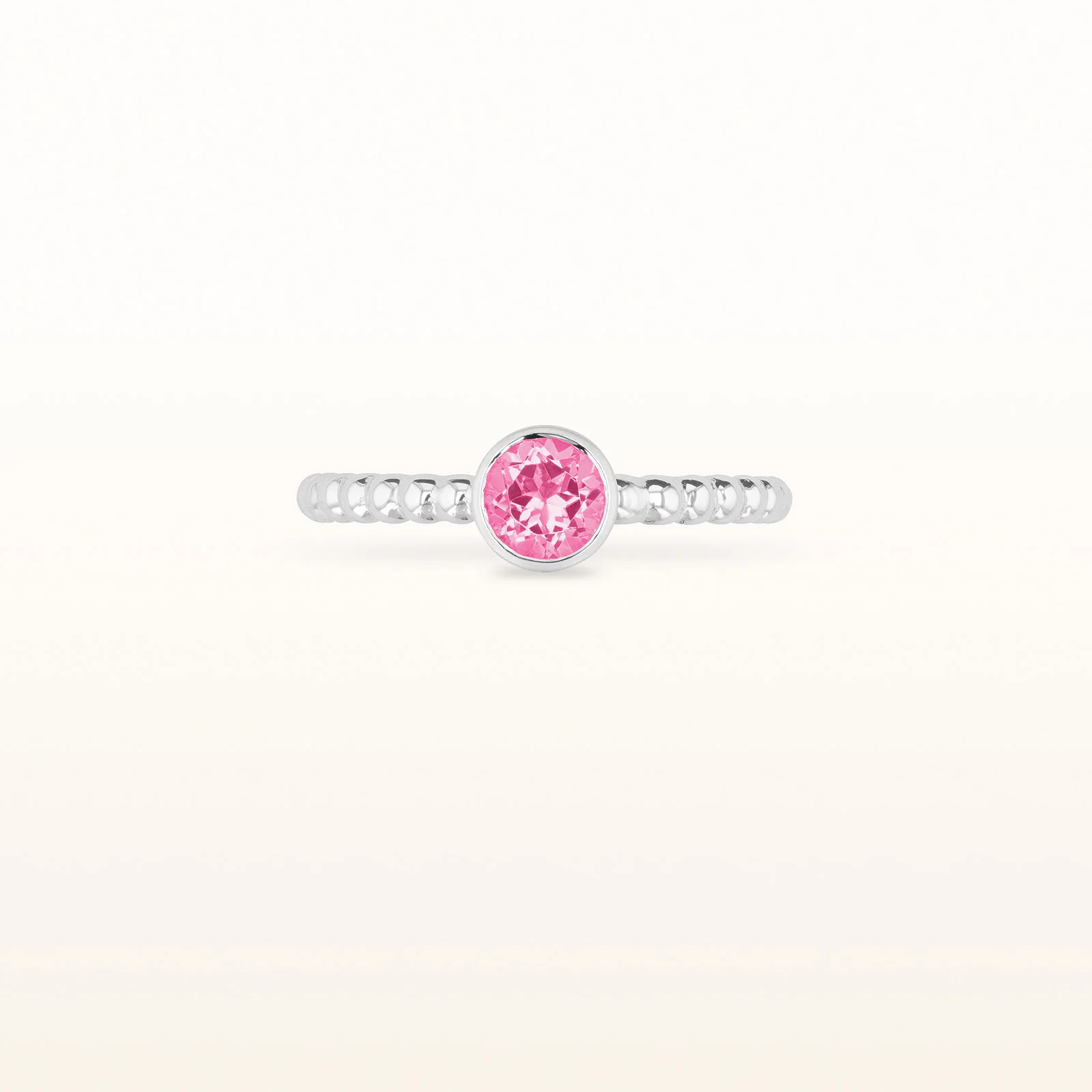 Round 5.0 mm Gemstone or Diamond Stackable Beaded Ring in 925 Sterling Silver - Image 17