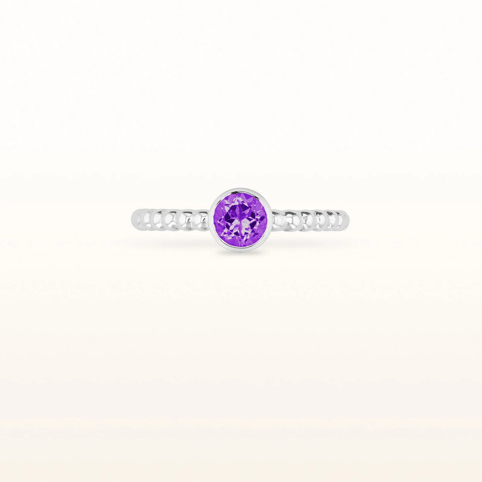 Round 5.0 mm Gemstone or Diamond Stackable Beaded Ring in 925 Sterling Silver - Image 6