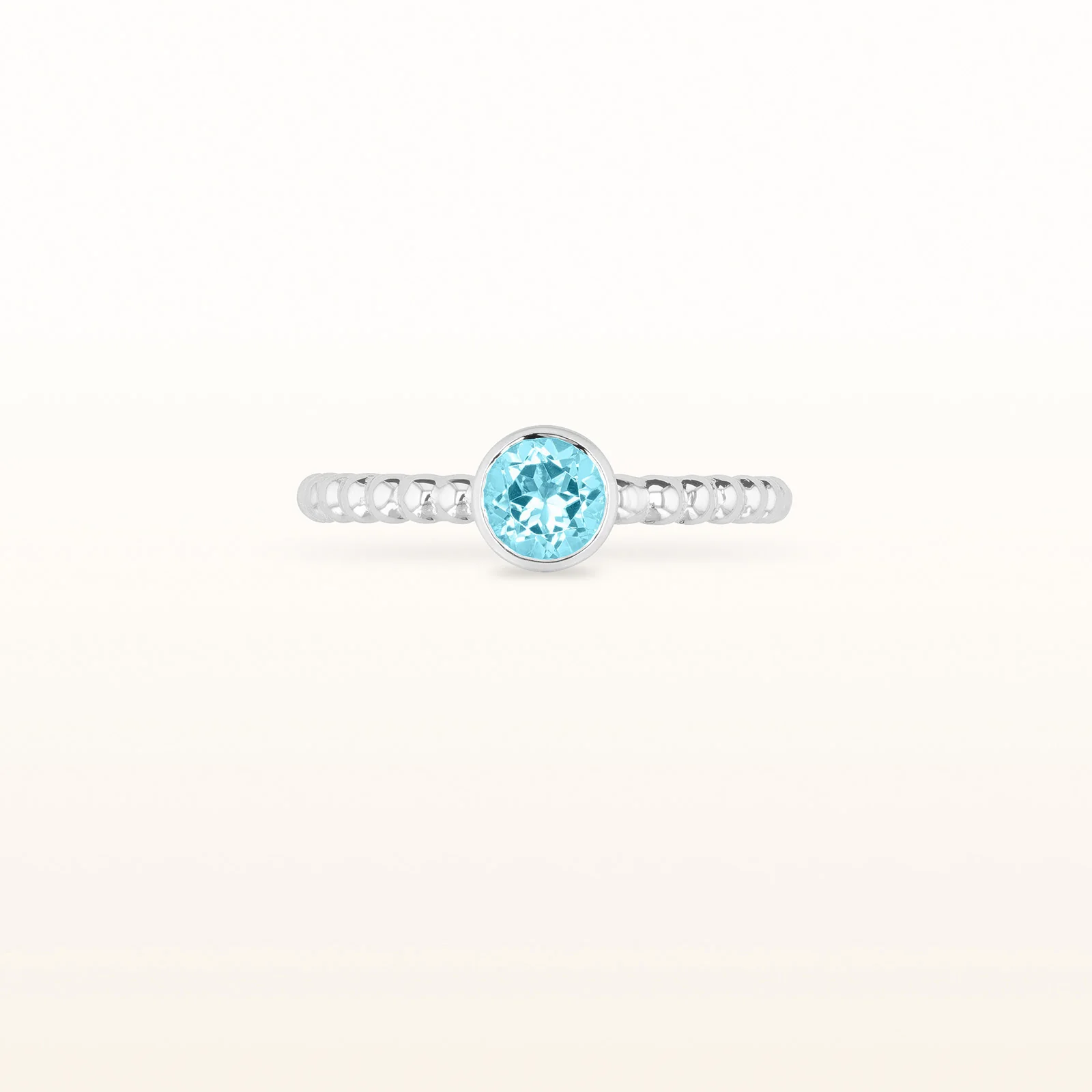 Round 5.0 mm Gemstone or Diamond Stackable Beaded Ring in 925 Sterling Silver - Image 7