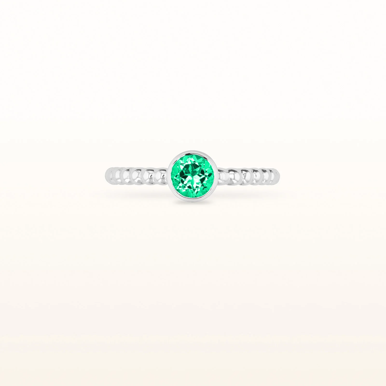 Round 5.0 mm Gemstone or Diamond Stackable Beaded Ring in 925 Sterling Silver - Image 9