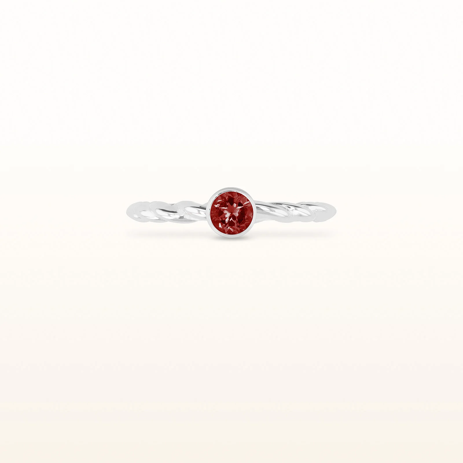 4.0 mm Round Gemstone or Diamond Stackable Rope Style Ring in 14kt White Gold - Image 12
