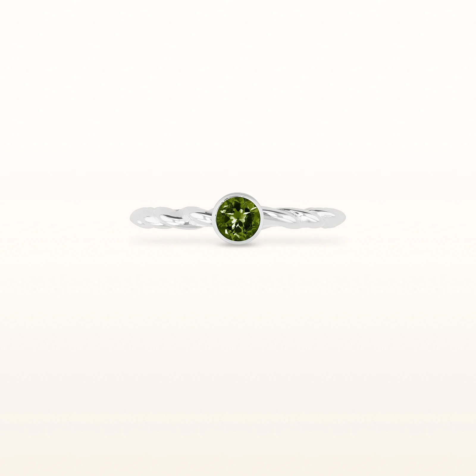 4.0 mm Round Gemstone or Diamond Stackable Rope Style Ring in 14kt White Gold - Image 13