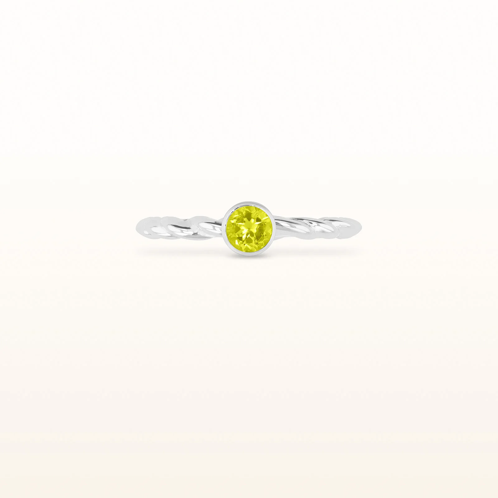 4.0 mm Round Gemstone or Diamond Stackable Rope Style Ring in 14kt White Gold - Image 16