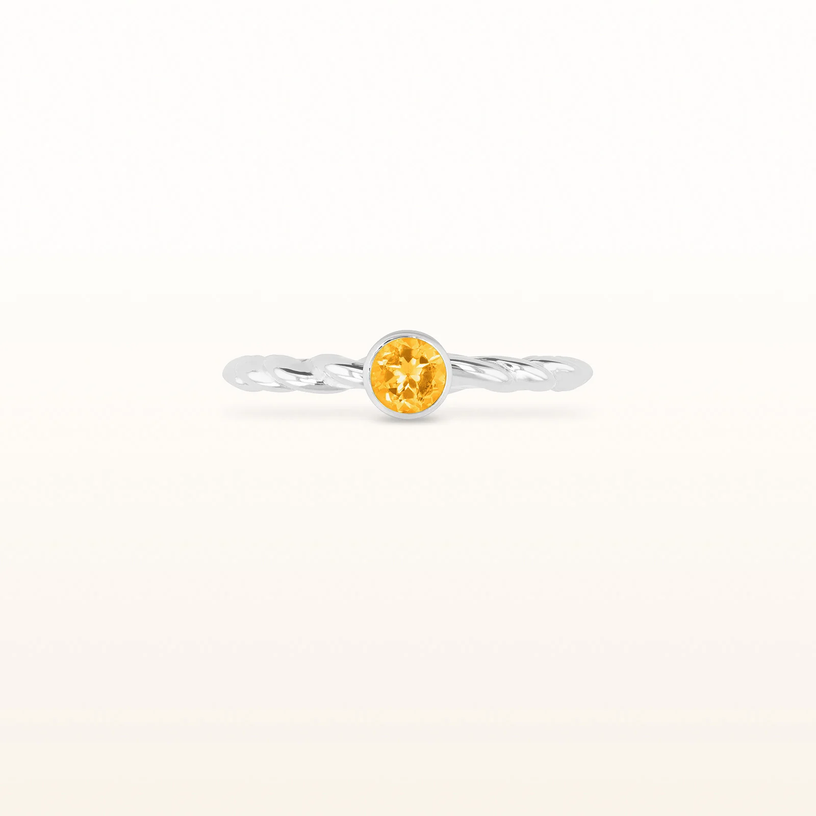 4.0 mm Round Gemstone or Diamond Stackable Rope Style Ring in 14kt White Gold - Image 9