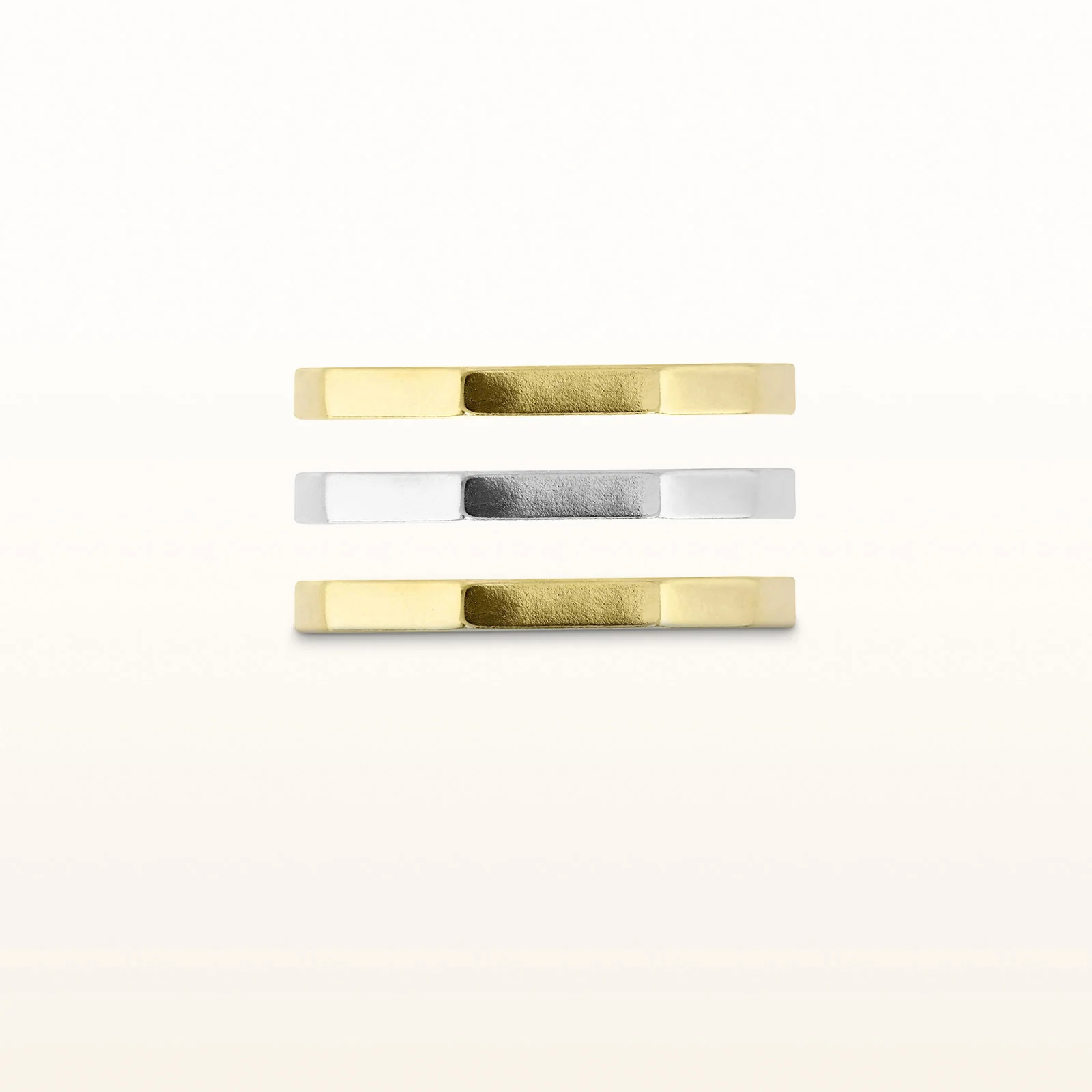 Set of Three 925 Sterling Silver Geometric Rings - Image 7