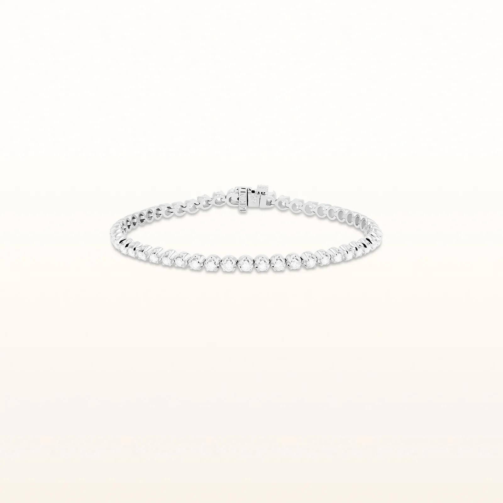 Solid Nugget Diamond Tennis Bracelet in 14k White Gold - Image 6