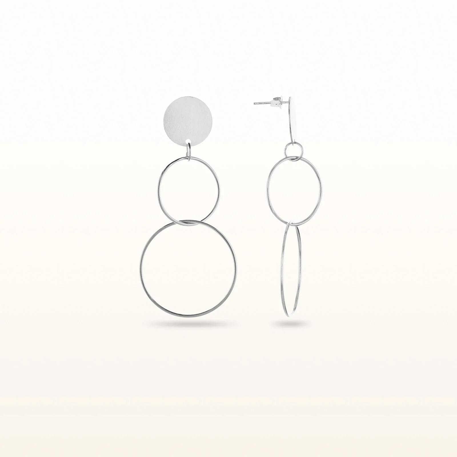 Sterling Silver Graduated Circle Earrings