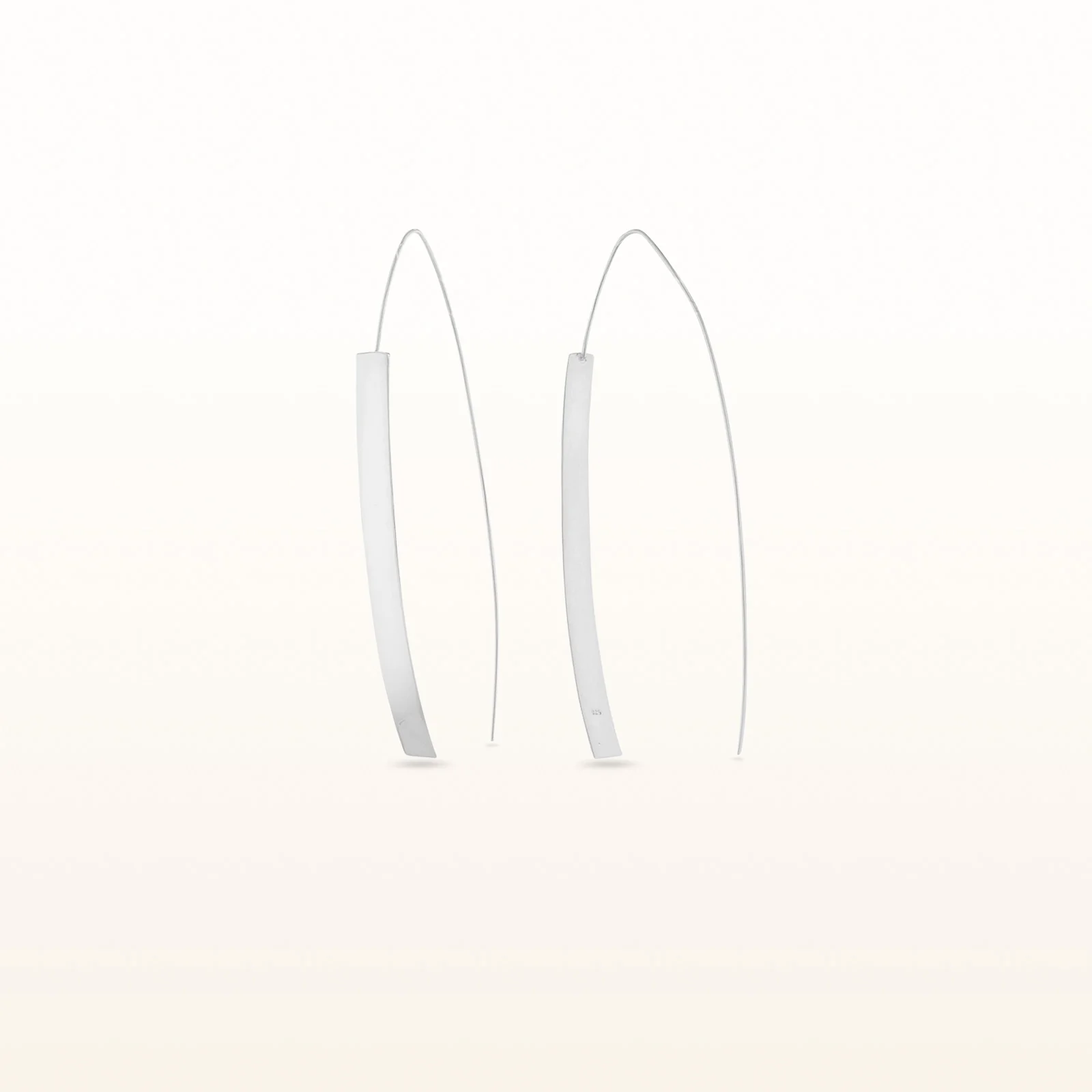 Sterling Silver Vertical Bar Hook Earrings - Image 2