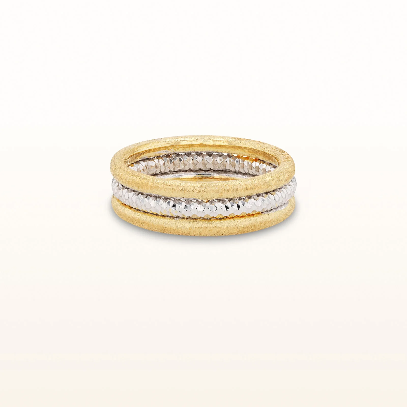 Two-Tone 925 Sterling Silver Triple Row Ring - Image 3