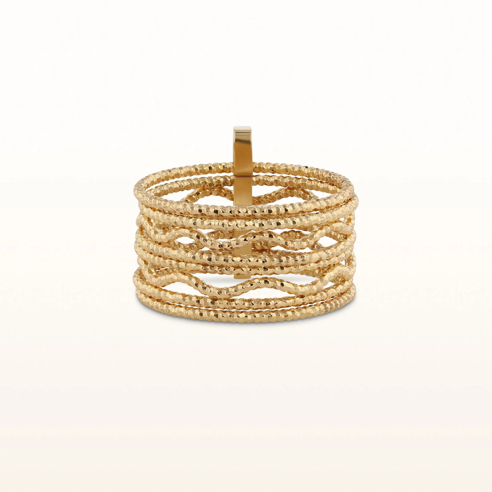 Yellow Gold Plated 925 Sterling Silver 8-Row Band - Image 3