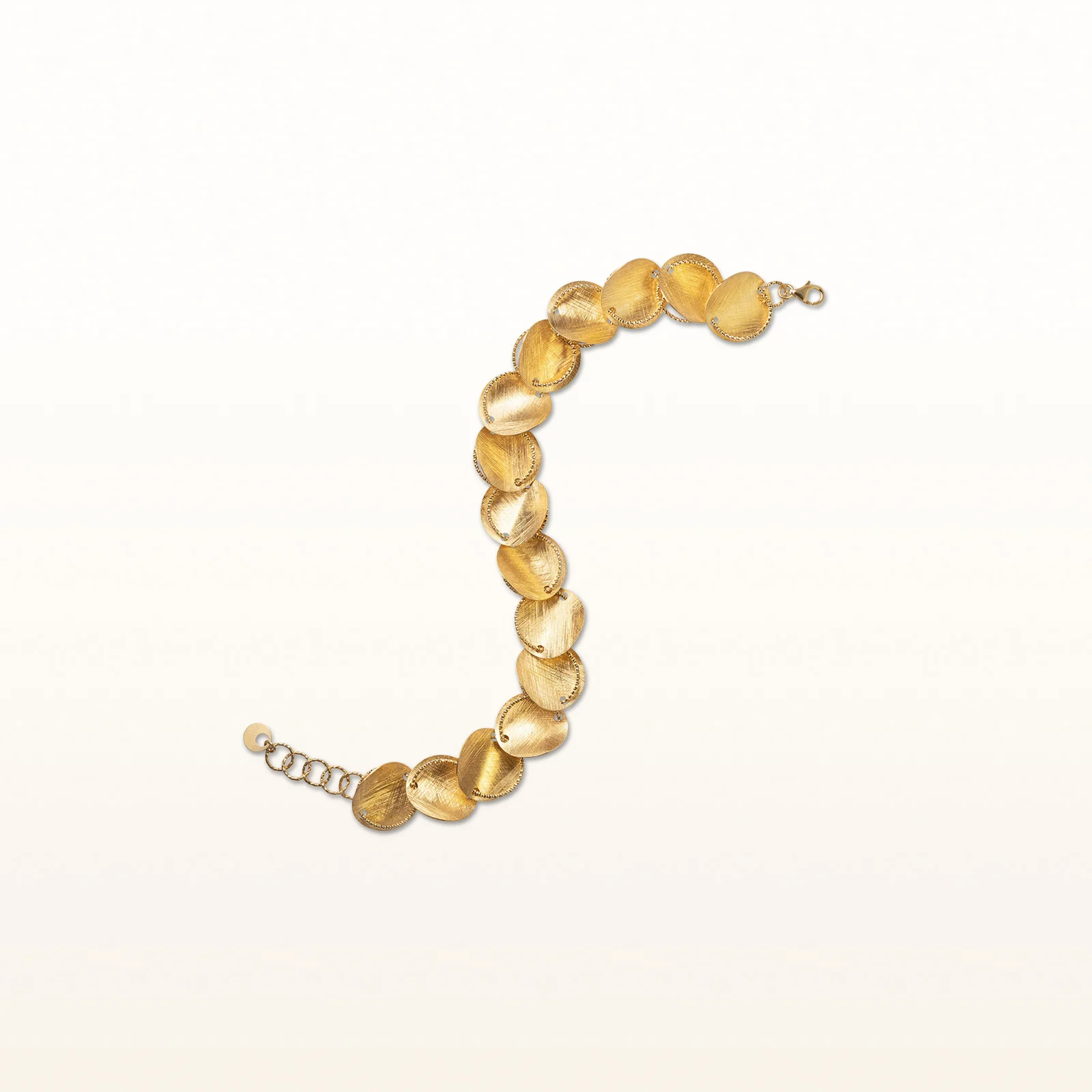 Yellow Gold Plated 925 Sterling Silver Concave Link Bracelet - Image 3