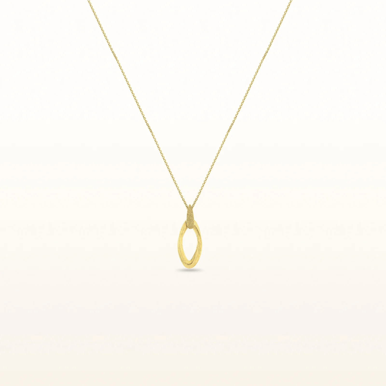 Yellow Gold Plated 925 Sterling Silver Double Marquise Shaped Link Pendant