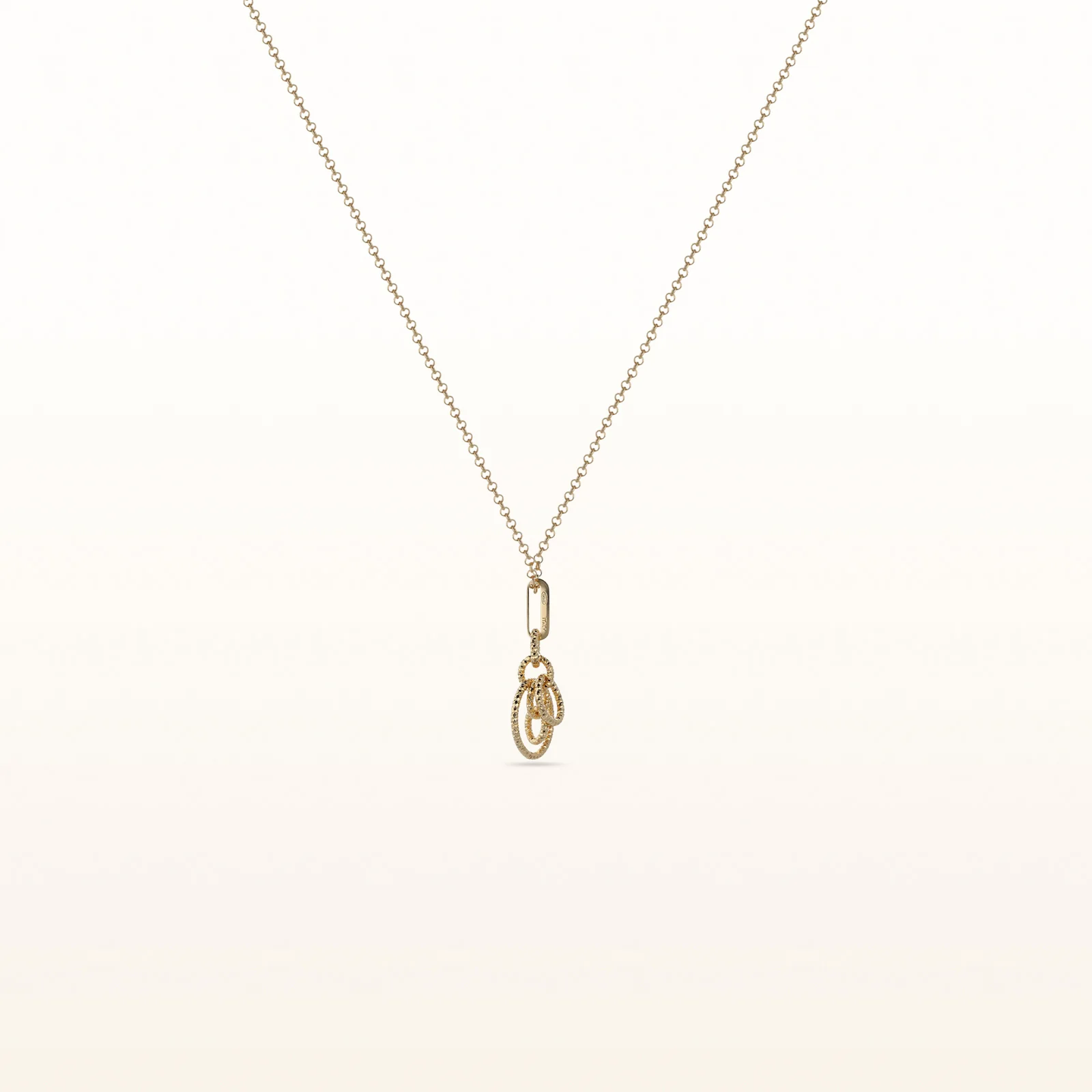 Yellow Gold Plated 925 Sterling Silver Multi-Circle Drop Pendant - Image 2