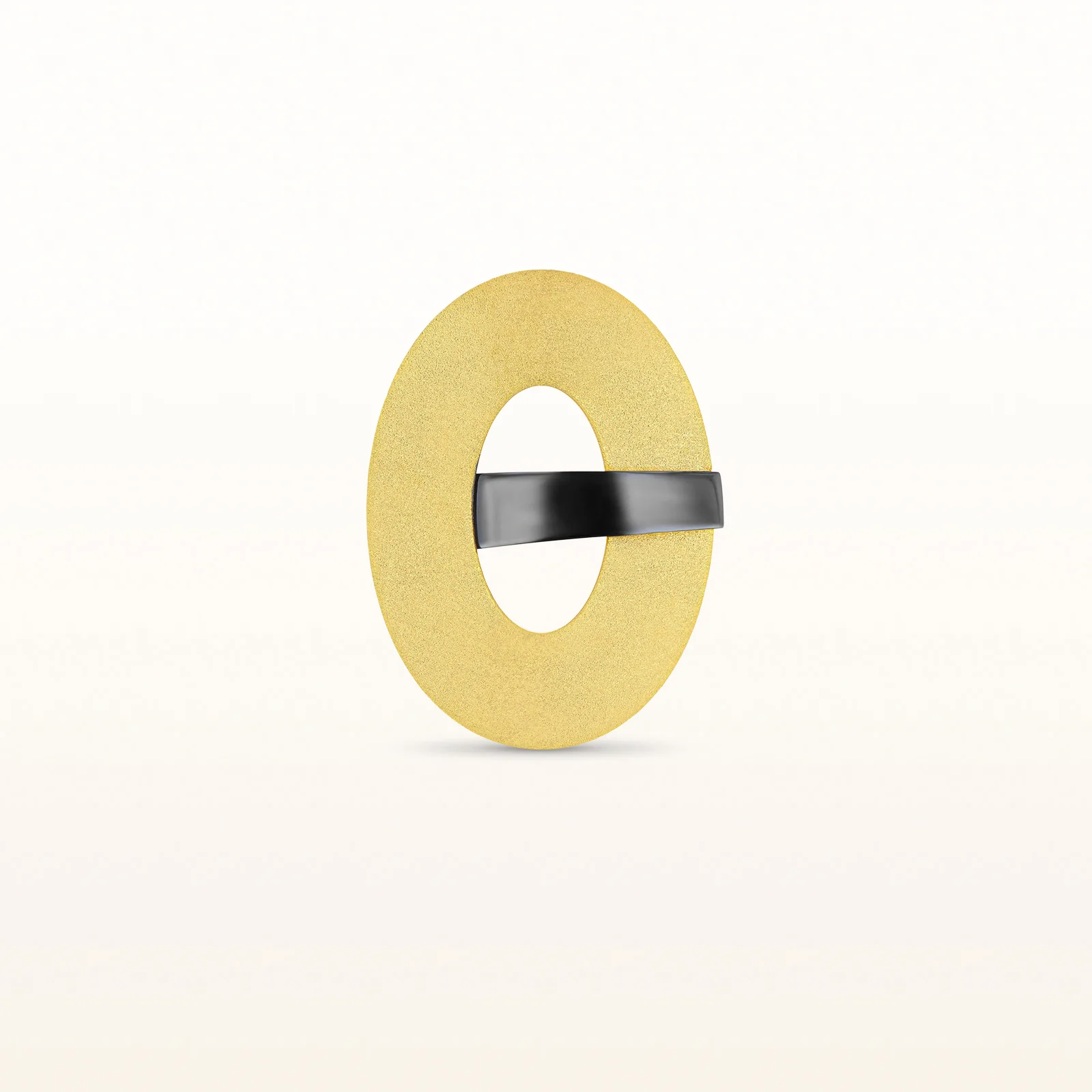 Yellow Gold Plated 925 Sterling Silver Oval Cutout Ring - Image 6
