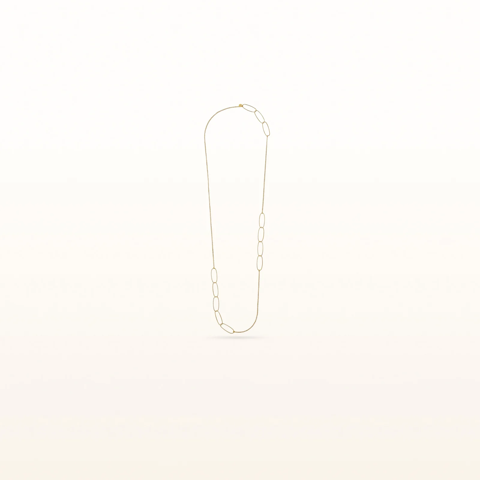 Yellow Gold Plated 925 Sterling Silver Oval Link Long Necklace - Image 2
